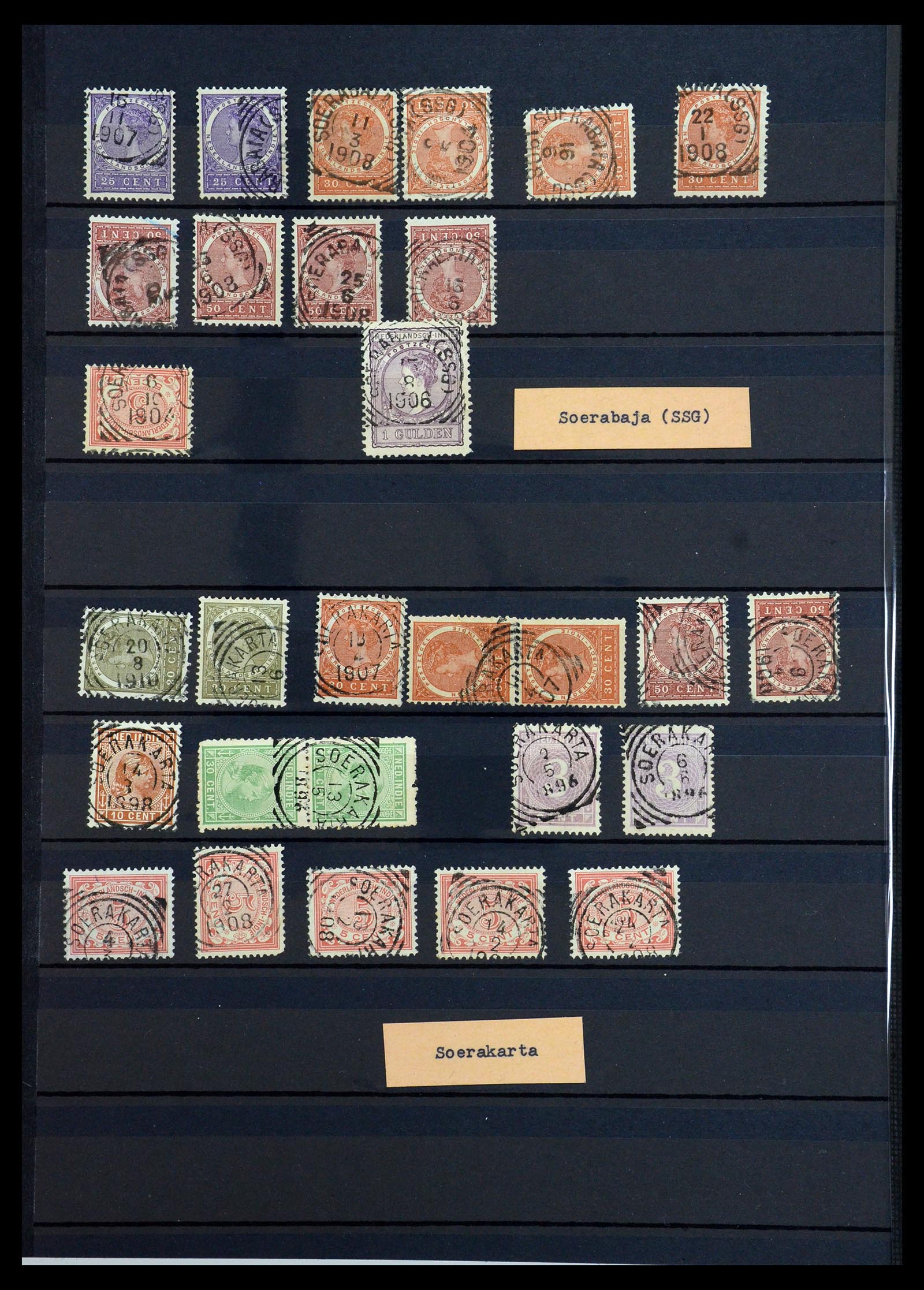 36371 050 - Stamp collection 36371 Dutch east Indies cancels.