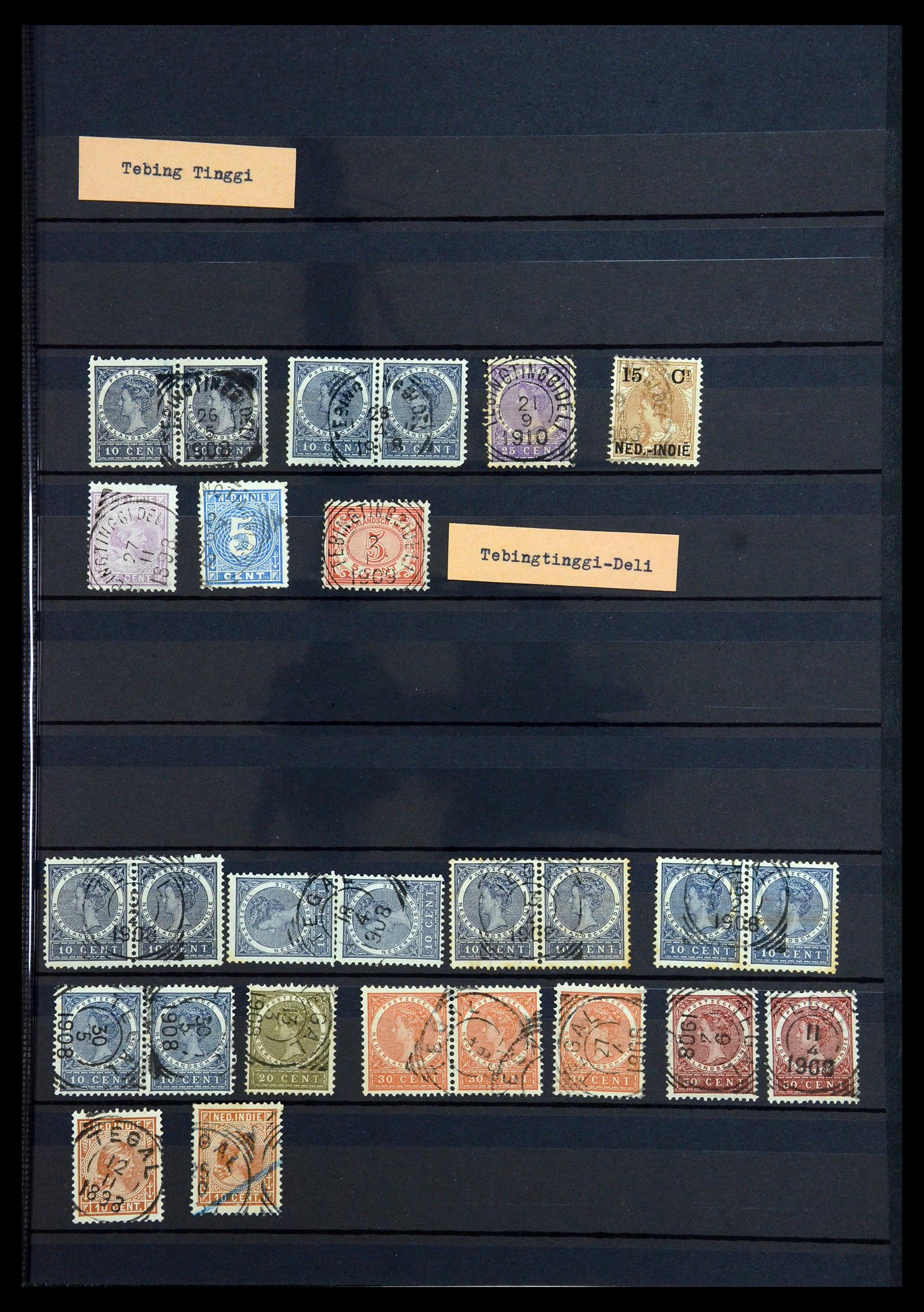 36371 053 - Stamp collection 36371 Dutch east Indies cancels.
