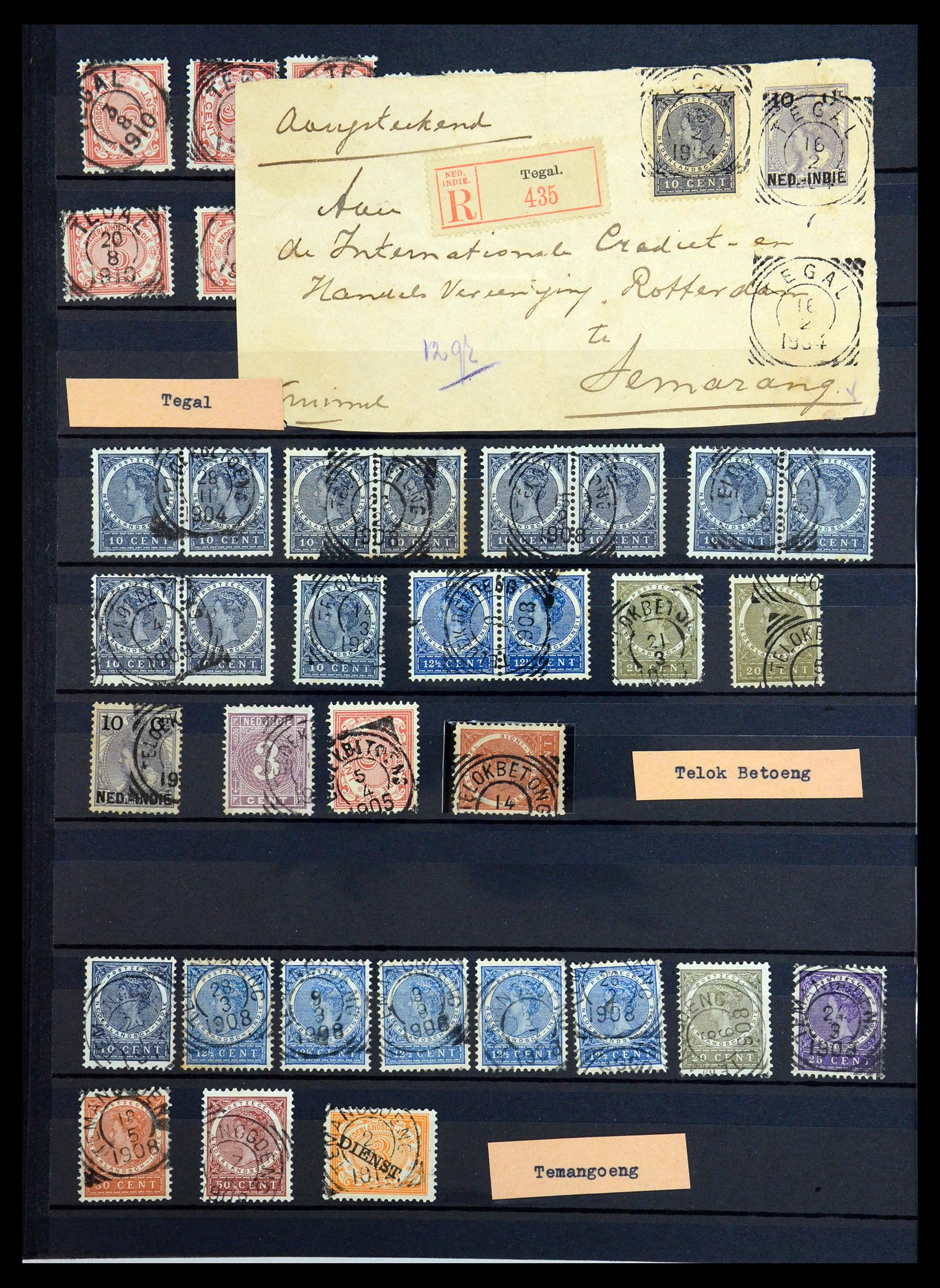 36371 054 - Stamp collection 36371 Dutch east Indies cancels.