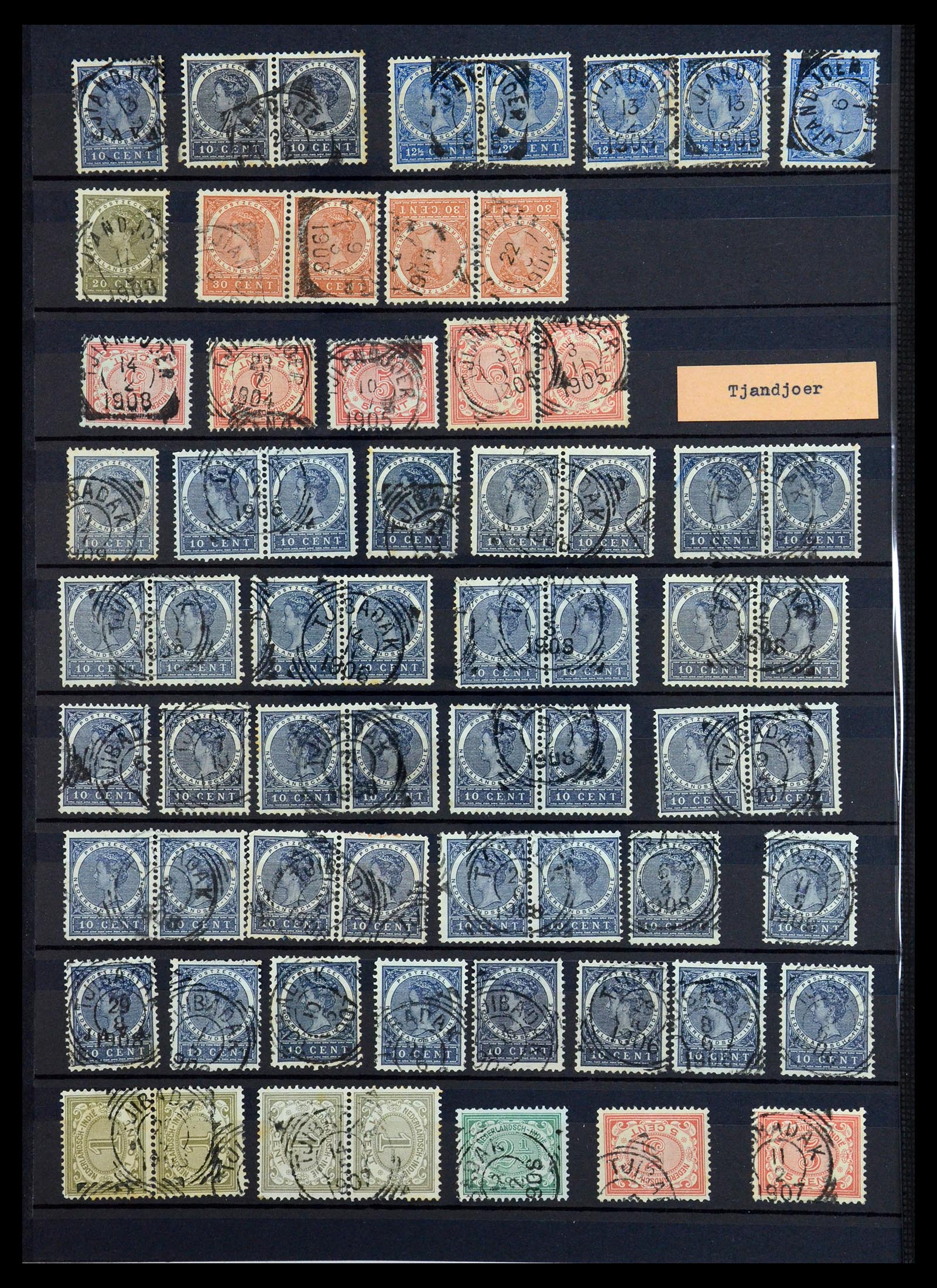 36371 056 - Stamp collection 36371 Dutch east Indies cancels.