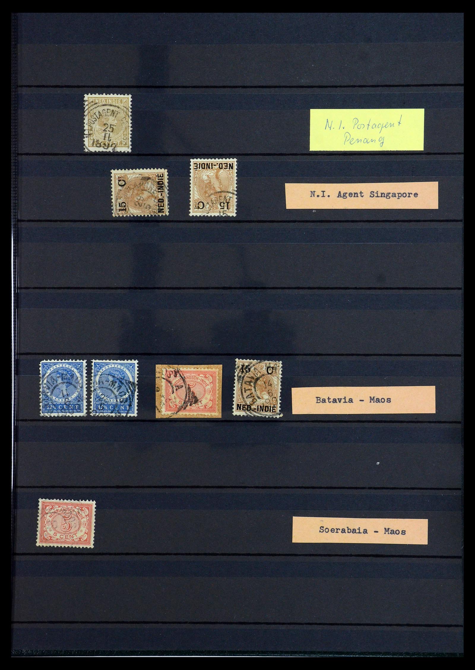 36371 063 - Postzegelverzameling 36371 Nederlands Indië stempels.