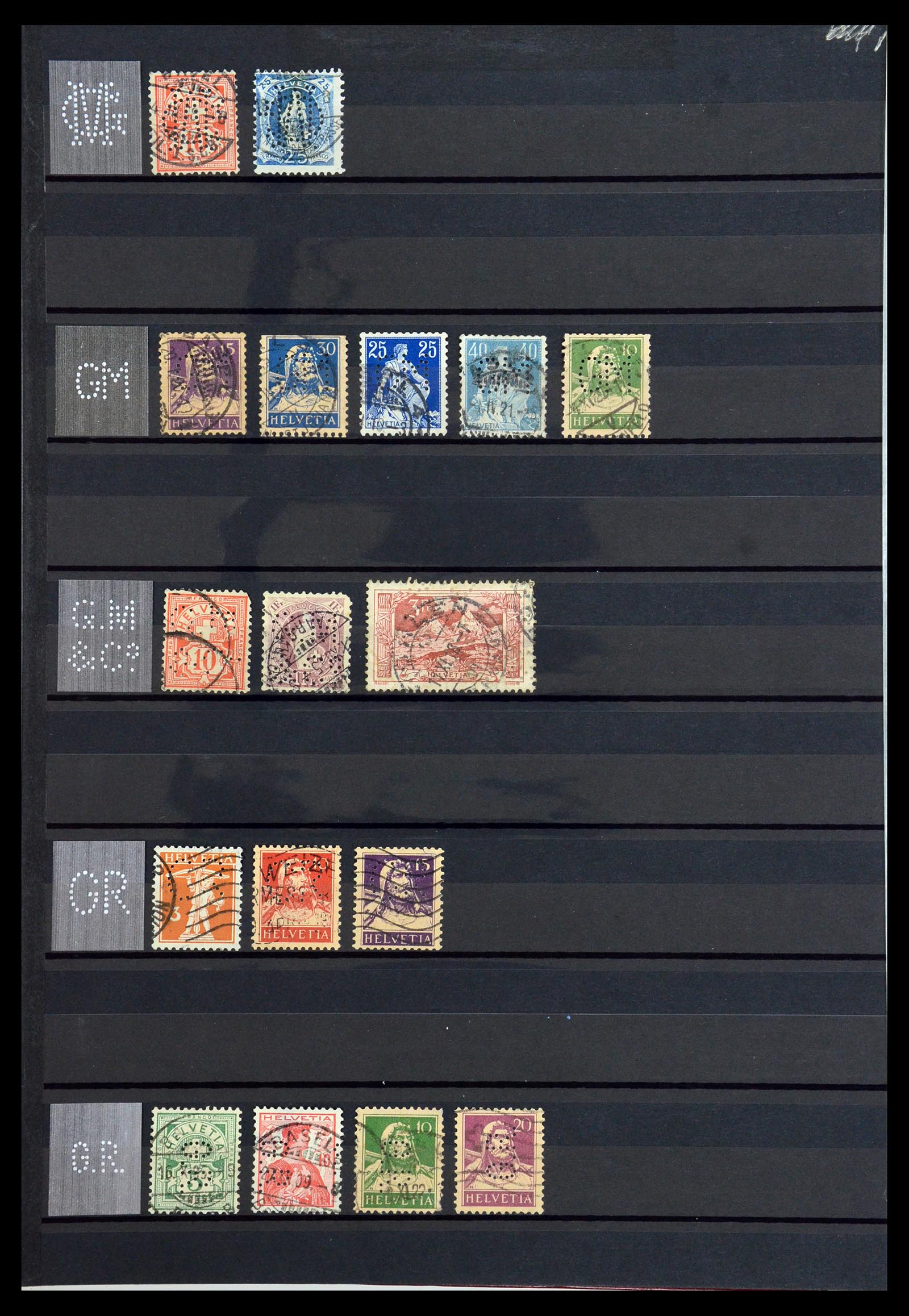 36372 022 - Postzegelverzameling 36372 Zwitserland perfins 1880-1960.