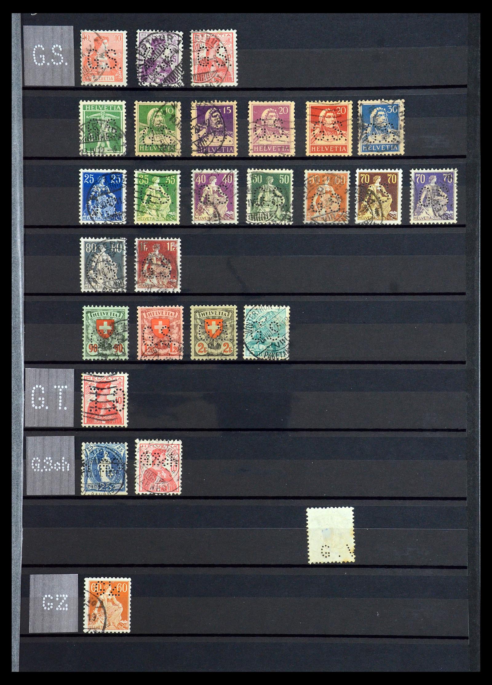 36372 023 - Postzegelverzameling 36372 Zwitserland perfins 1880-1960.