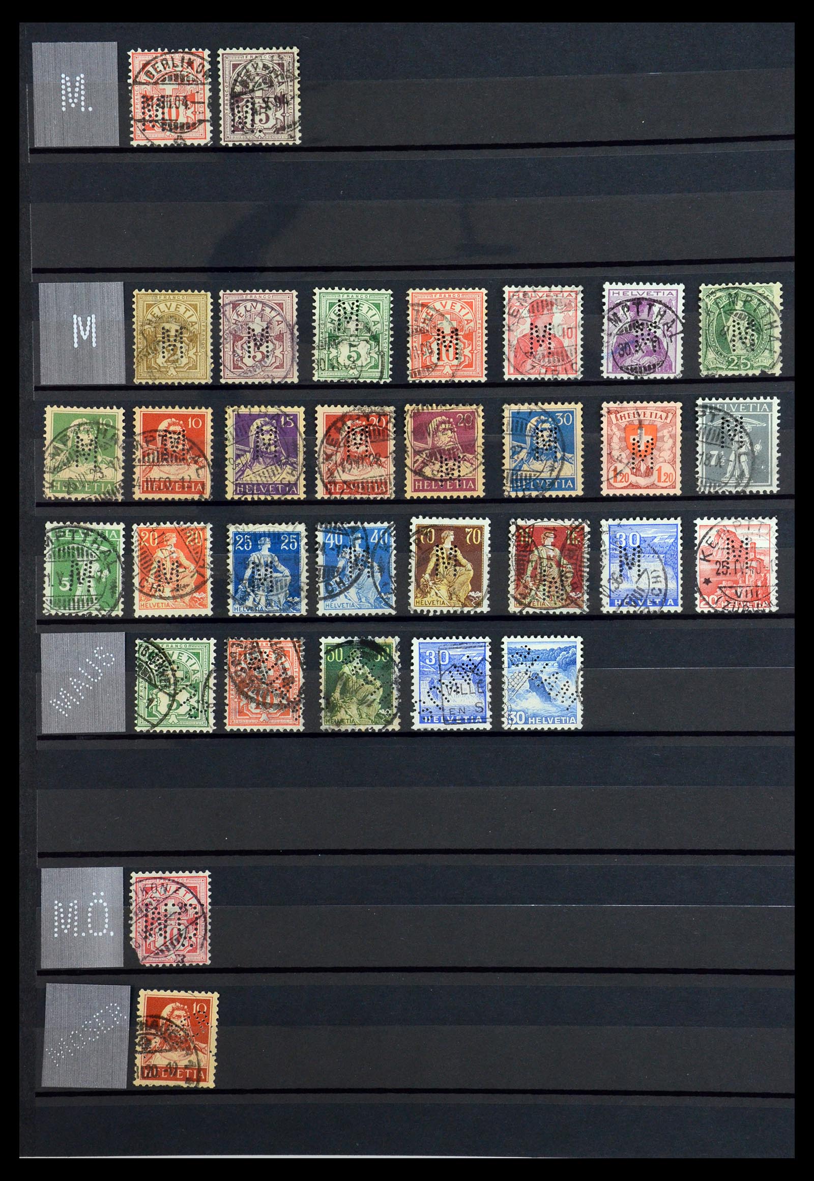 36372 032 - Postzegelverzameling 36372 Zwitserland perfins 1880-1960.