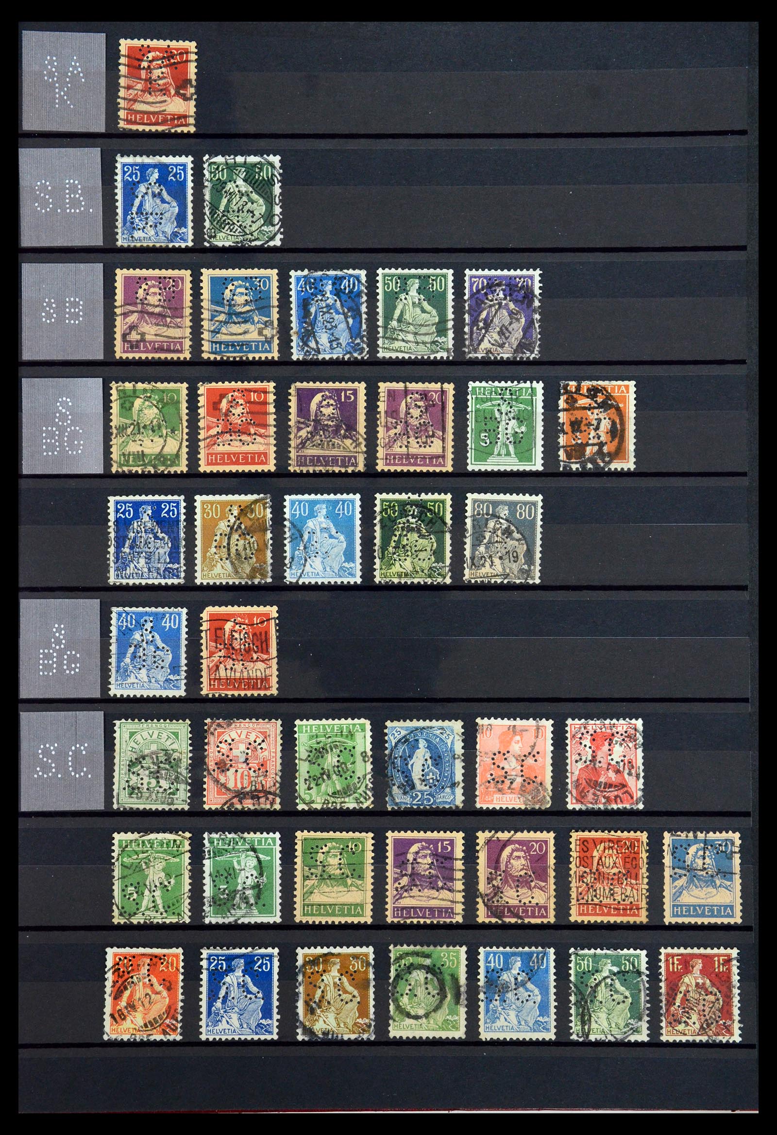 36372 044 - Postzegelverzameling 36372 Zwitserland perfins 1880-1960.