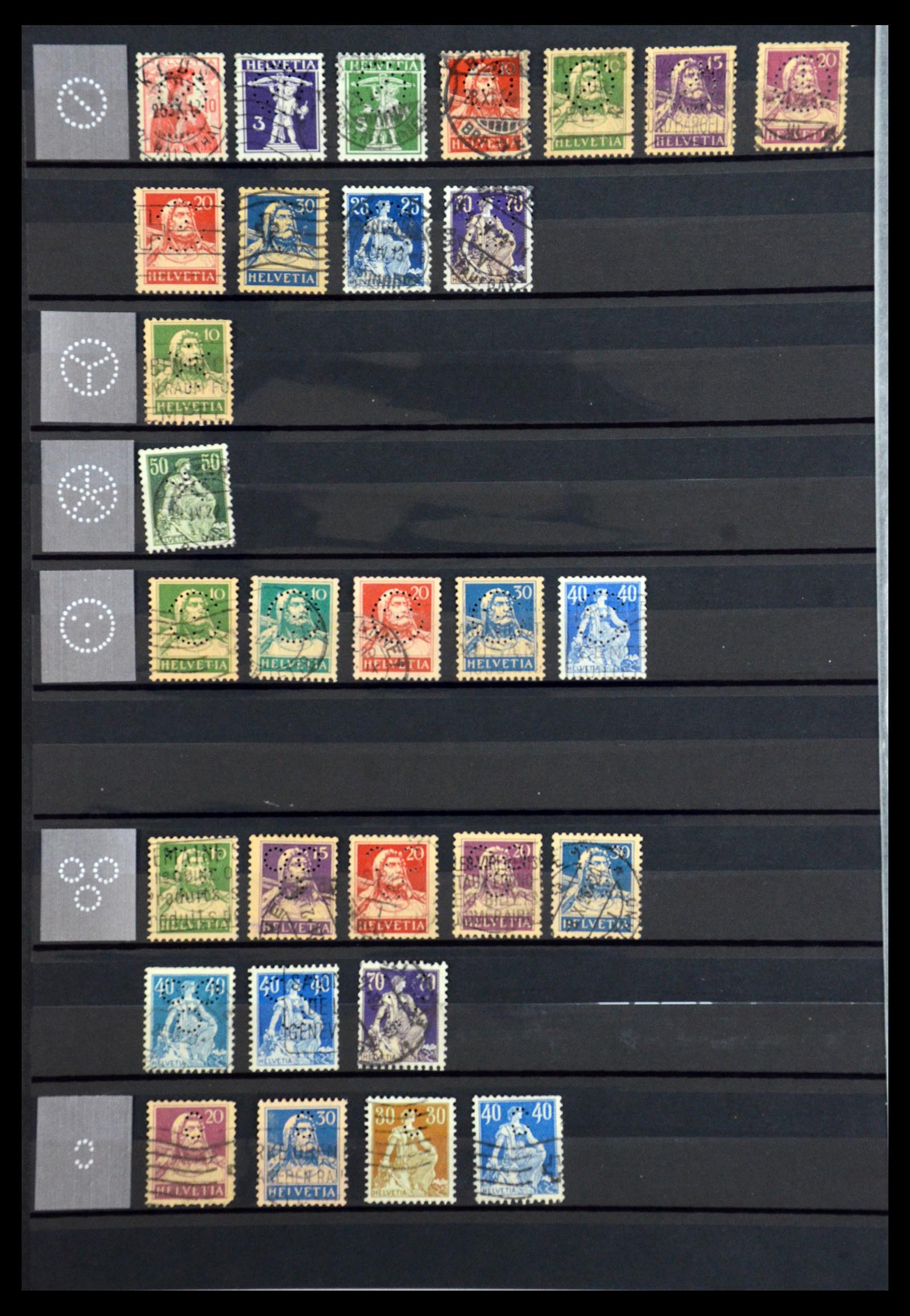 36372 055 - Postzegelverzameling 36372 Zwitserland perfins 1880-1960.