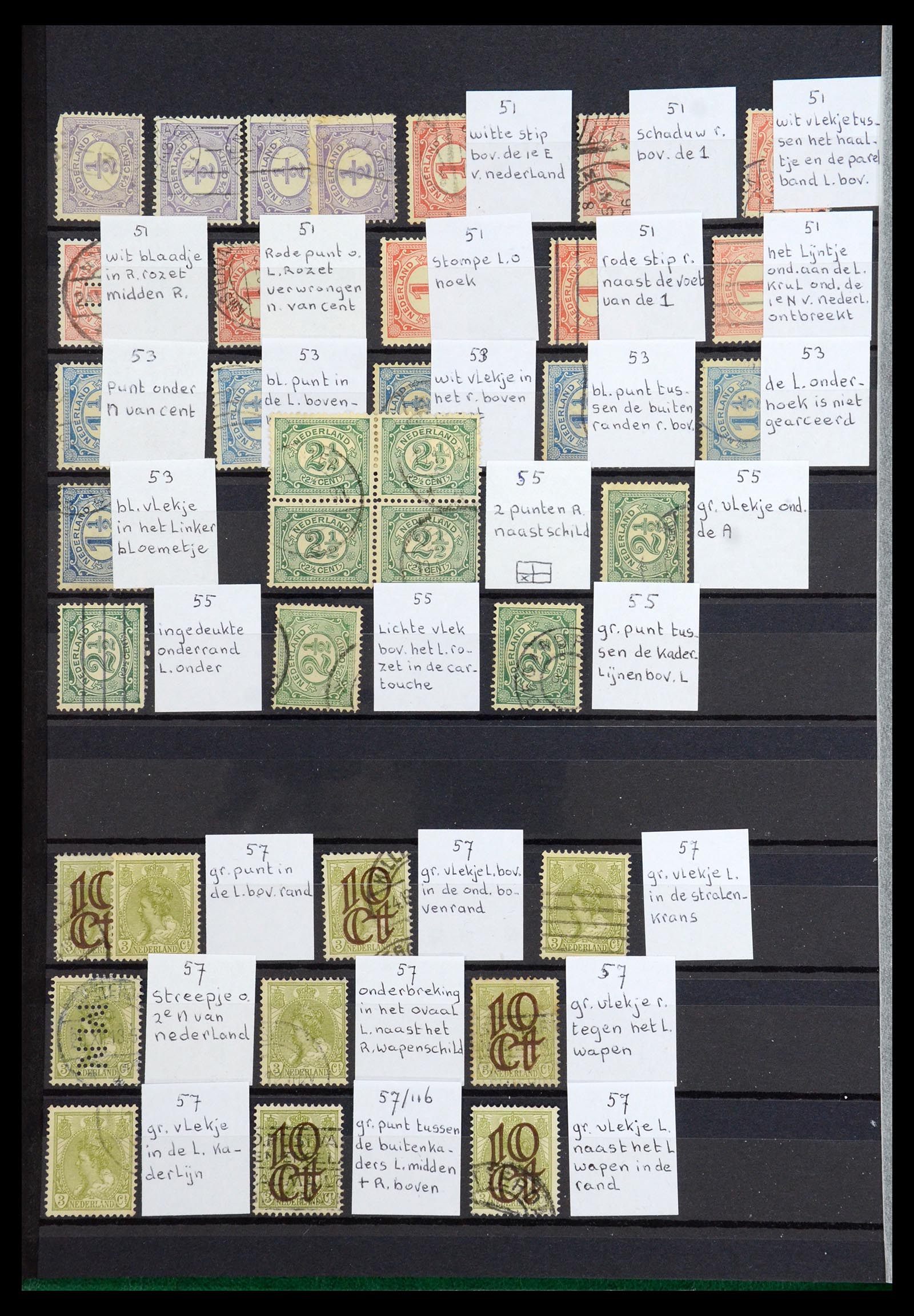 36376 002 - Postzegelverzameling 36376 Nederland plaatfouten en variëteiten 1867-