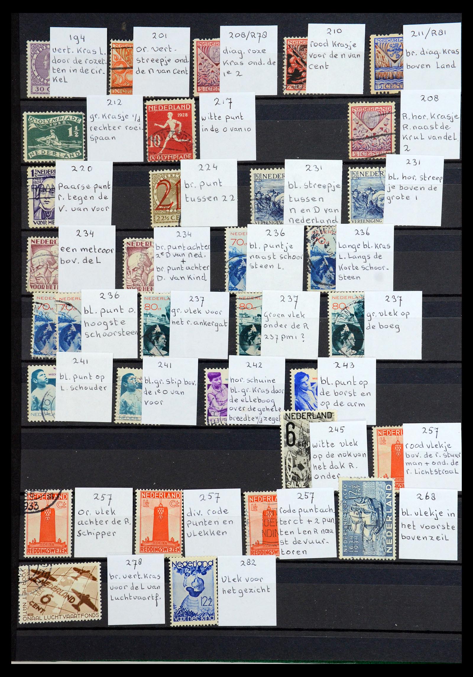 36376 008 - Postzegelverzameling 36376 Nederland plaatfouten en variëteiten 1867-