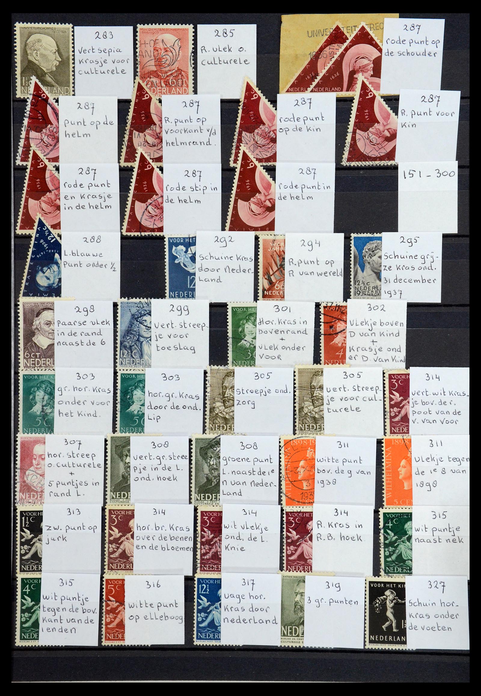 36376 009 - Postzegelverzameling 36376 Nederland plaatfouten en variëteiten 1867-