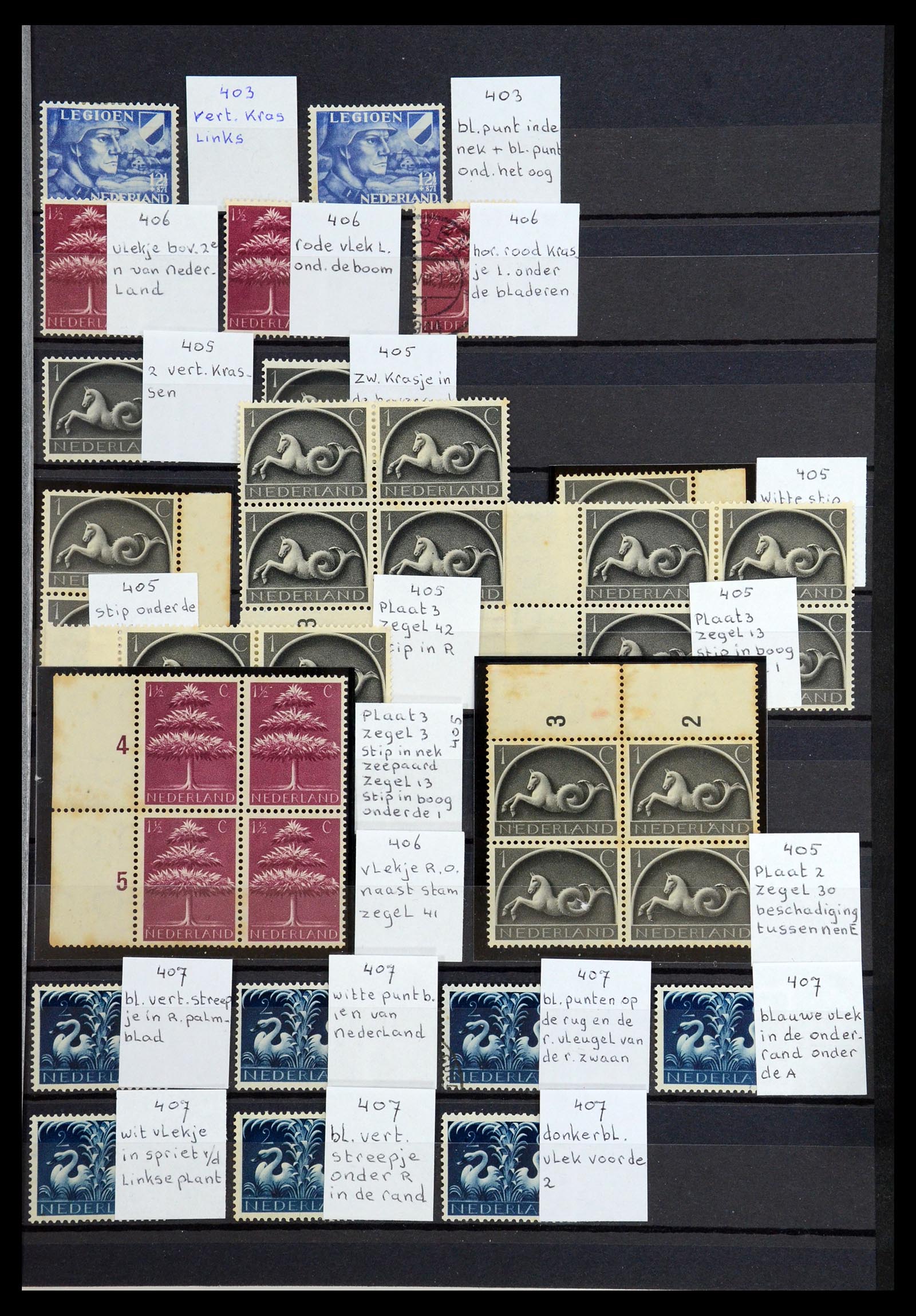 36376 011 - Postzegelverzameling 36376 Nederland plaatfouten en variëteiten 1867-