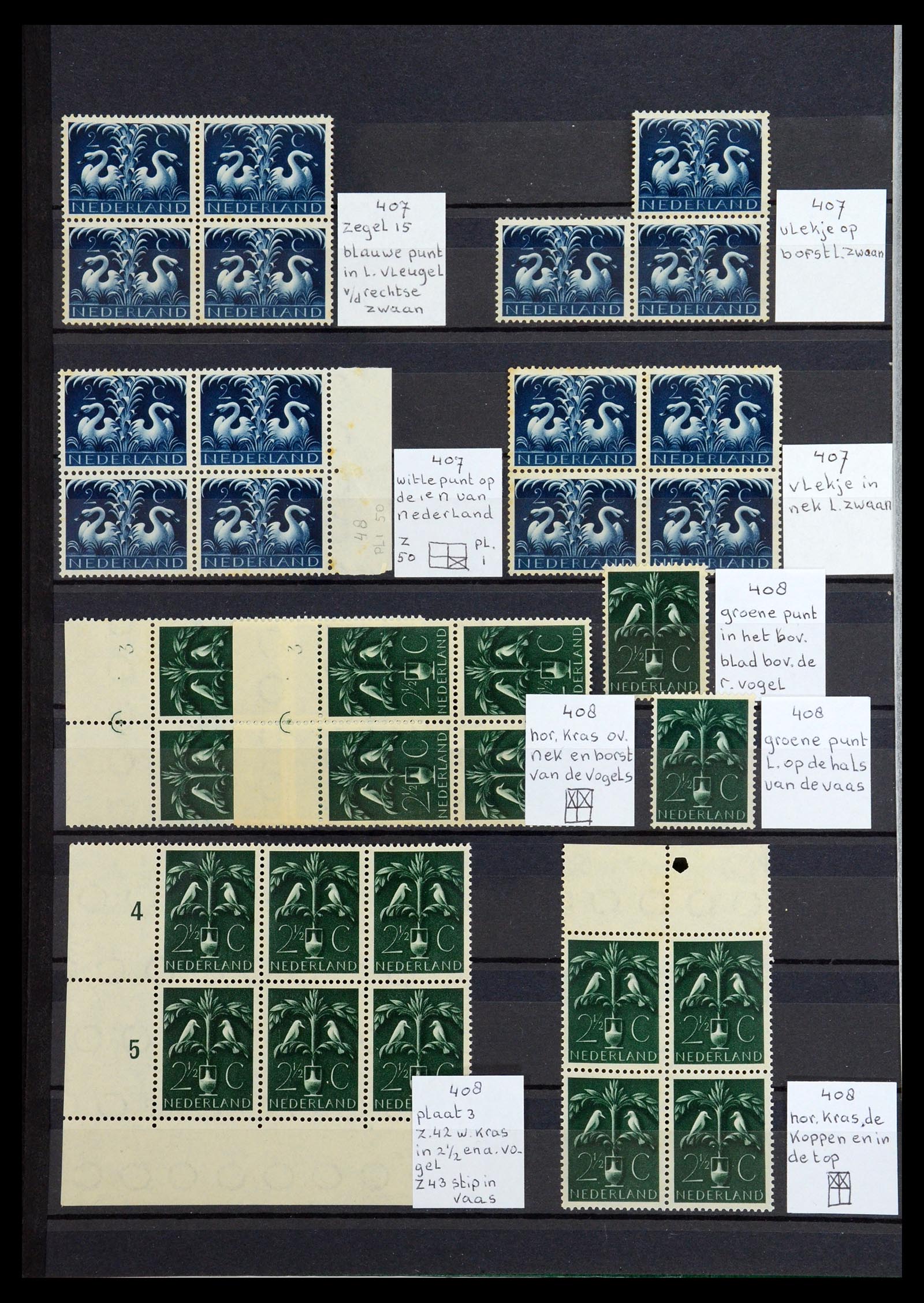 36376 012 - Postzegelverzameling 36376 Nederland plaatfouten en variëteiten 1867-