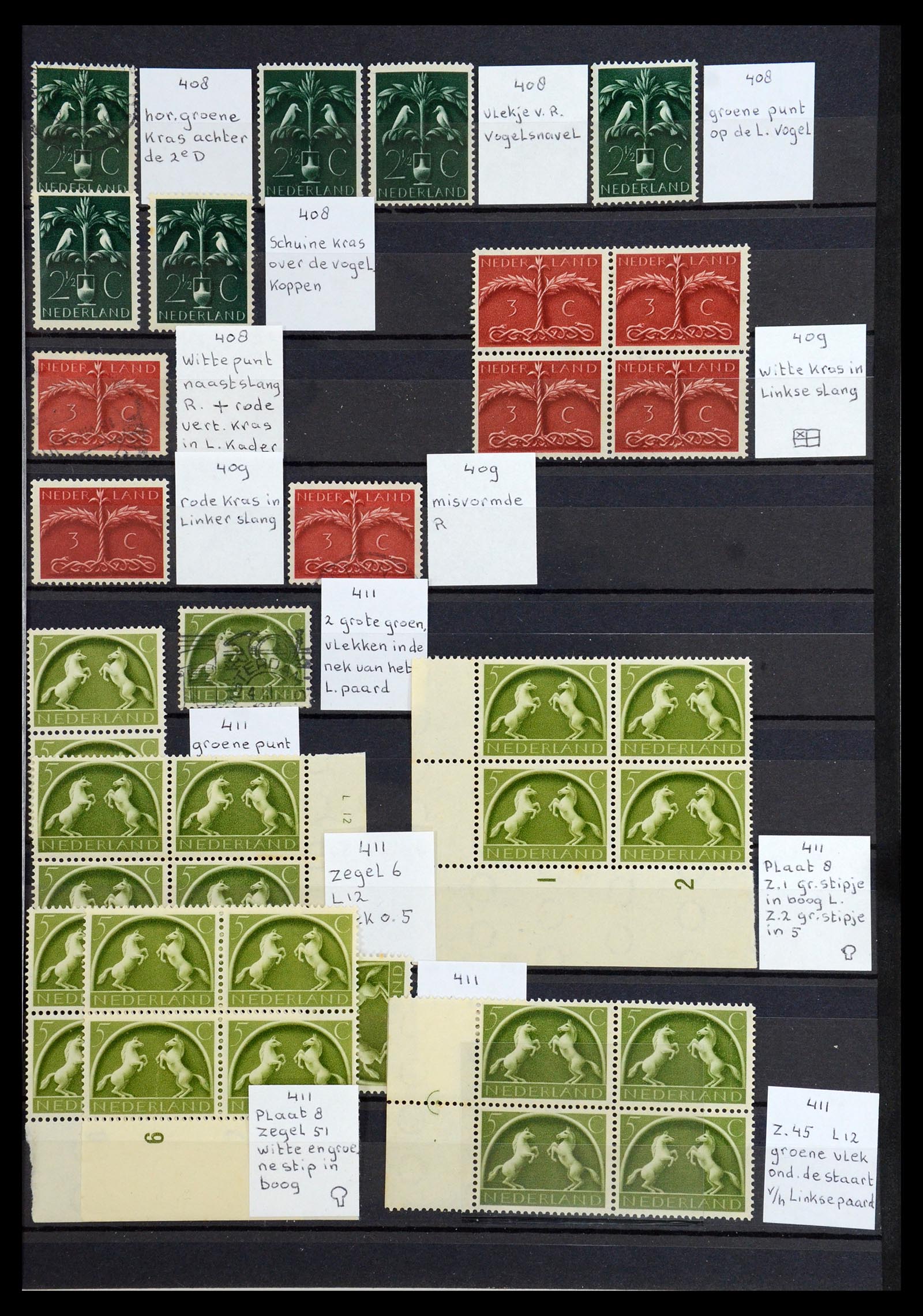36376 013 - Postzegelverzameling 36376 Nederland plaatfouten en variëteiten 1867-