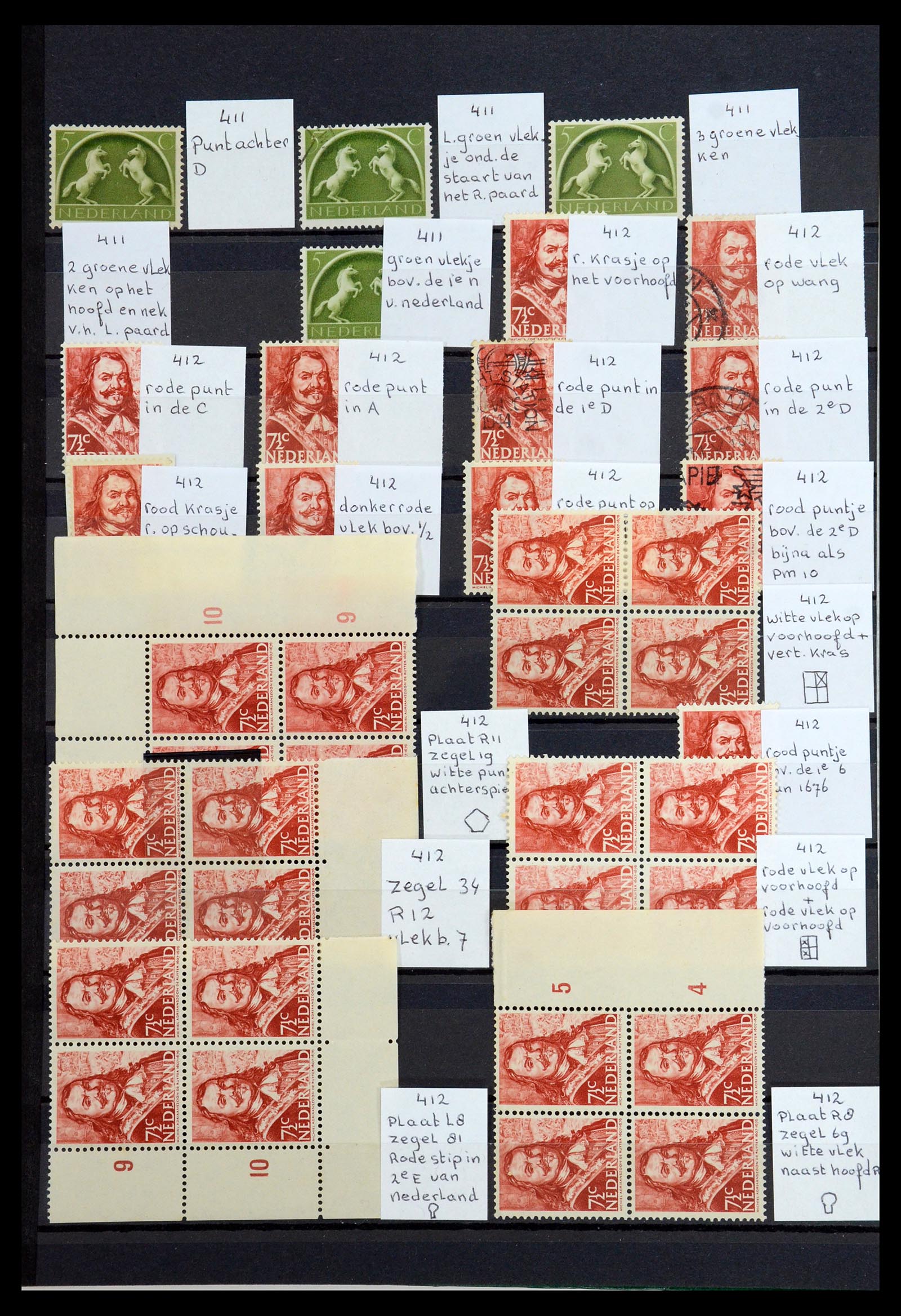 36376 014 - Postzegelverzameling 36376 Nederland plaatfouten en variëteiten 1867-
