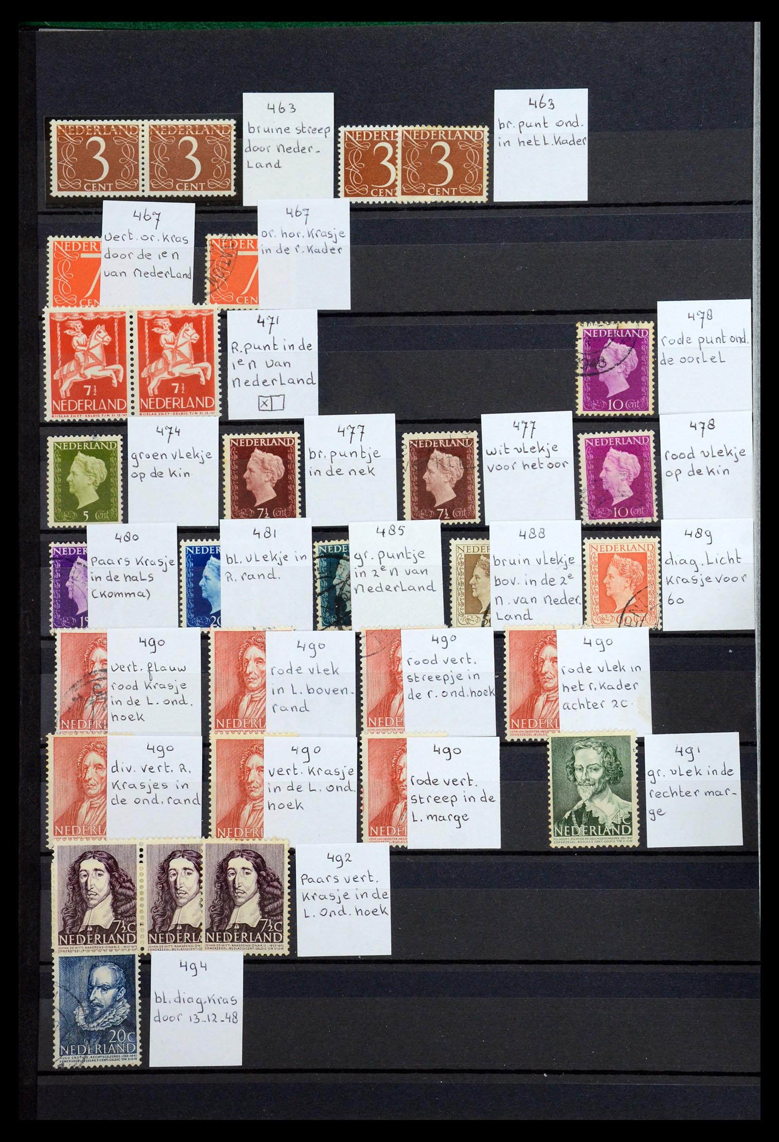 36376 020 - Postzegelverzameling 36376 Nederland plaatfouten en variëteiten 1867-