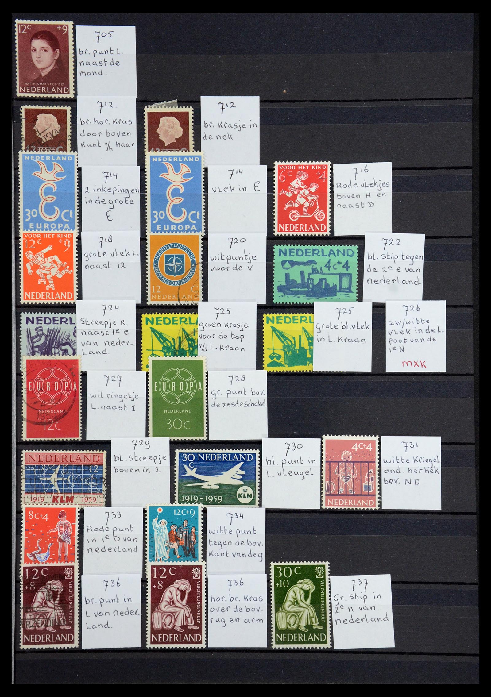 36376 029 - Postzegelverzameling 36376 Nederland plaatfouten en variëteiten 1867-