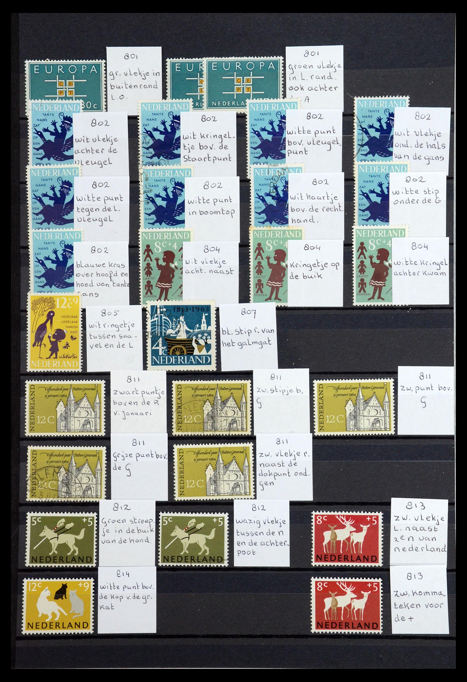 36376 034 - Postzegelverzameling 36376 Nederland plaatfouten en variëteiten 1867-