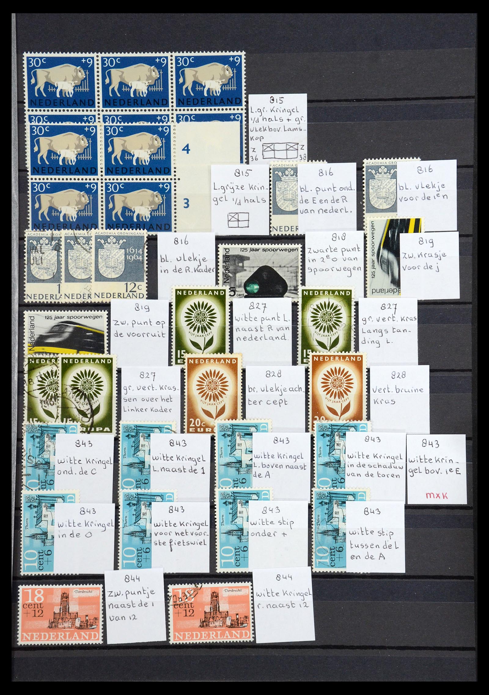 36376 035 - Postzegelverzameling 36376 Nederland plaatfouten en variëteiten 1867-