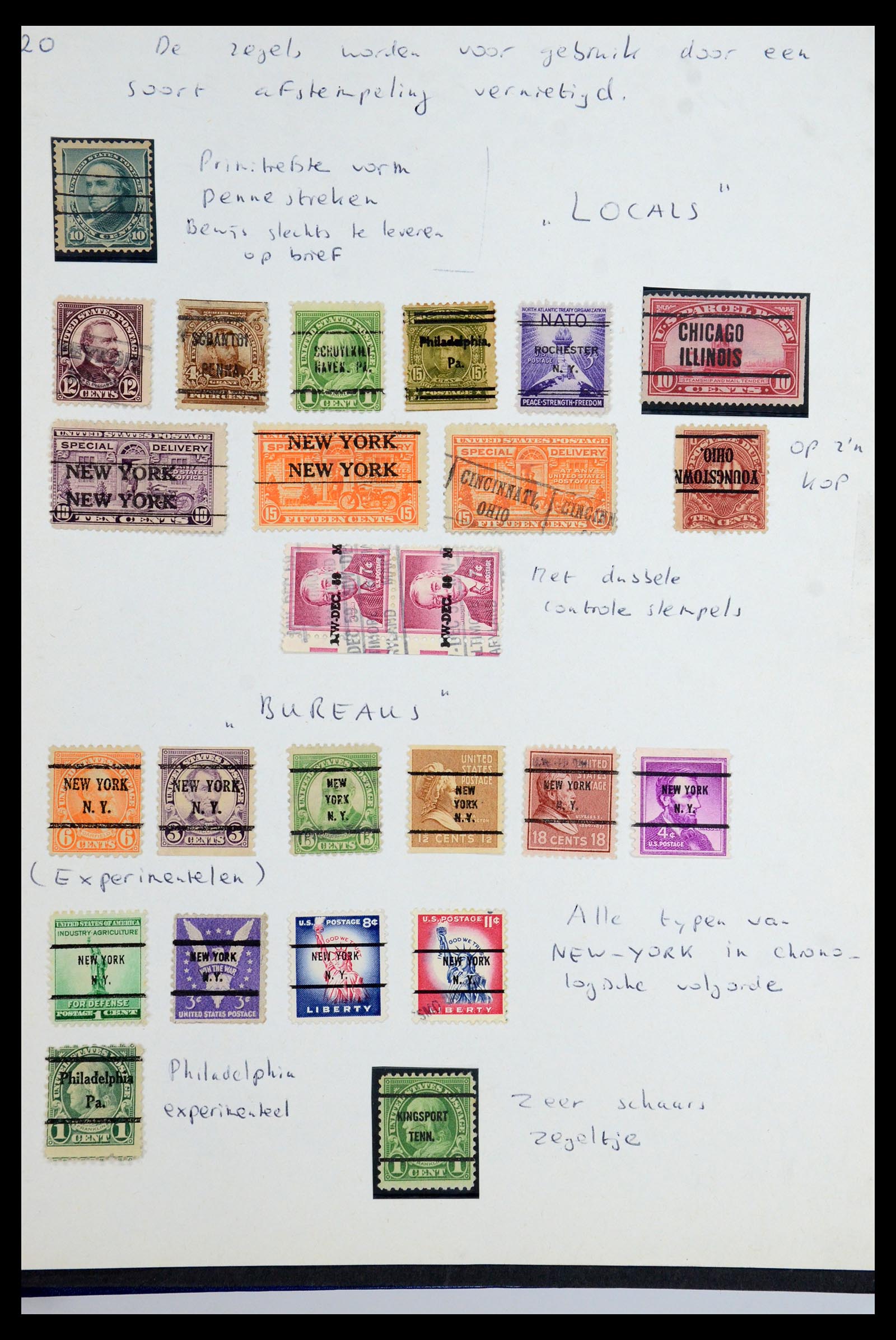 36382 017 - Postzegelverzameling 36382 USA voorafstempelingen.