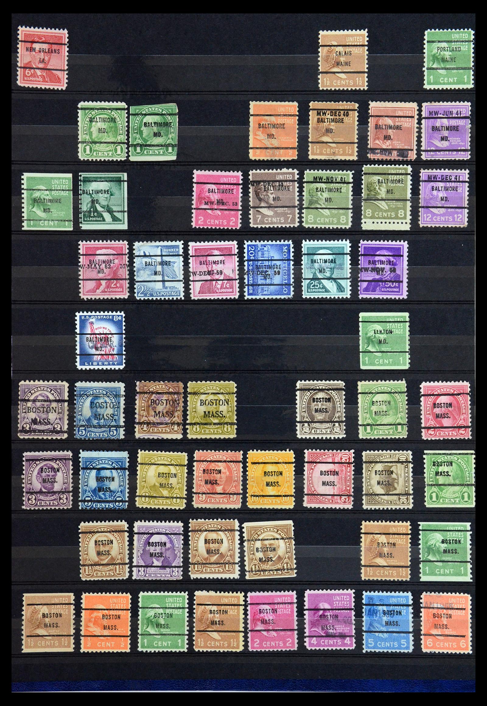 36382 021 - Postzegelverzameling 36382 USA voorafstempelingen.