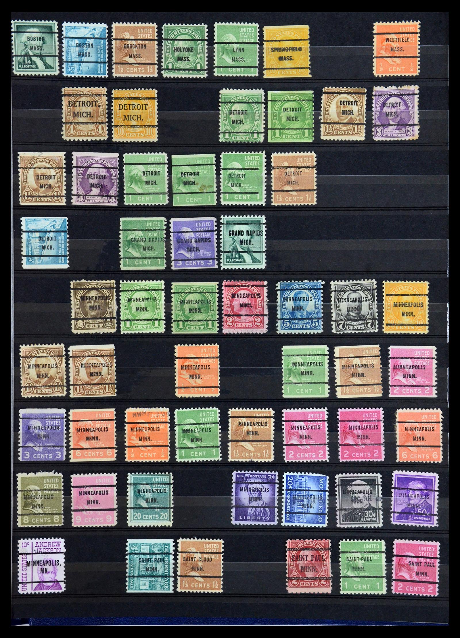 36382 022 - Postzegelverzameling 36382 USA voorafstempelingen.