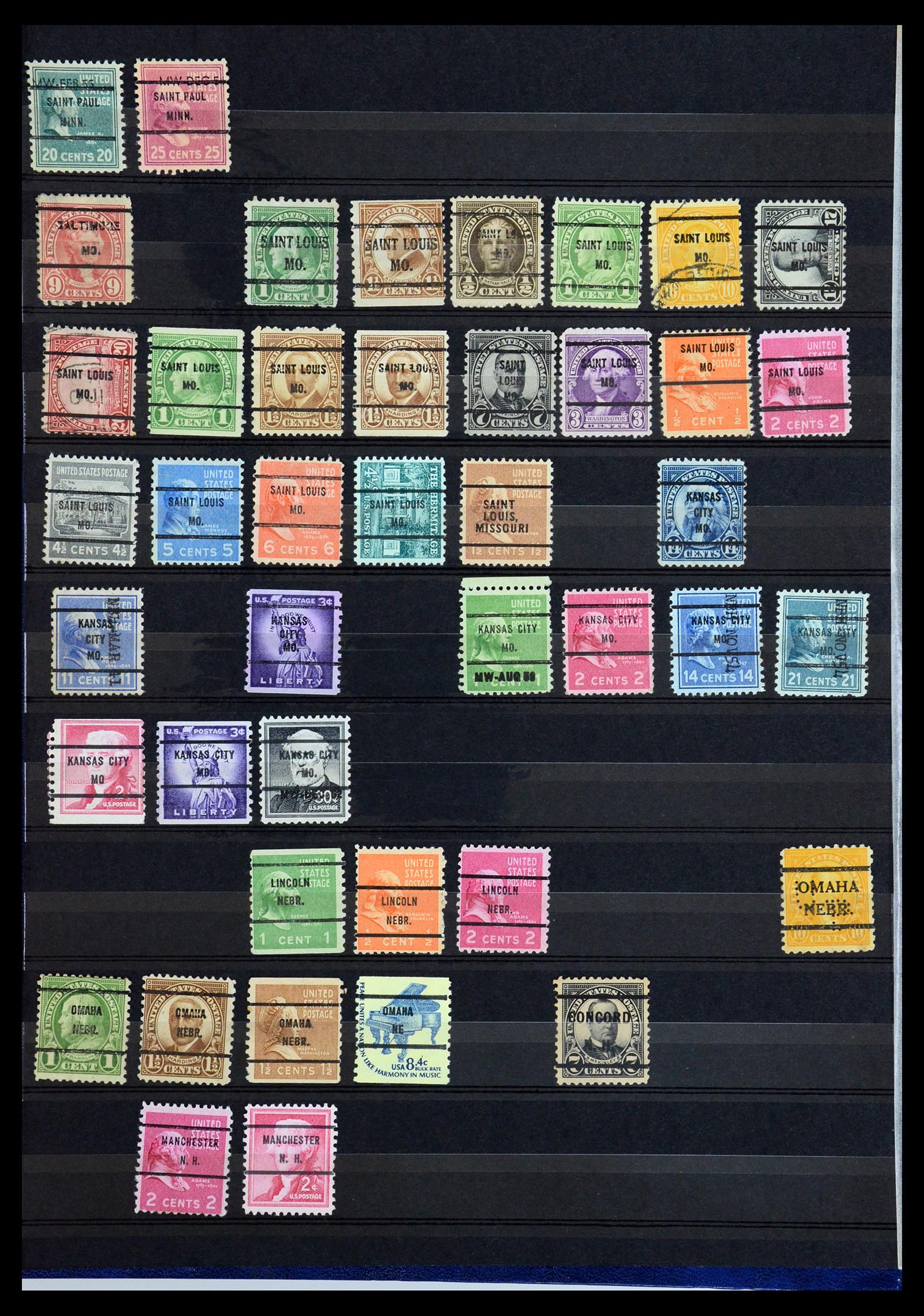 36382 023 - Postzegelverzameling 36382 USA voorafstempelingen.