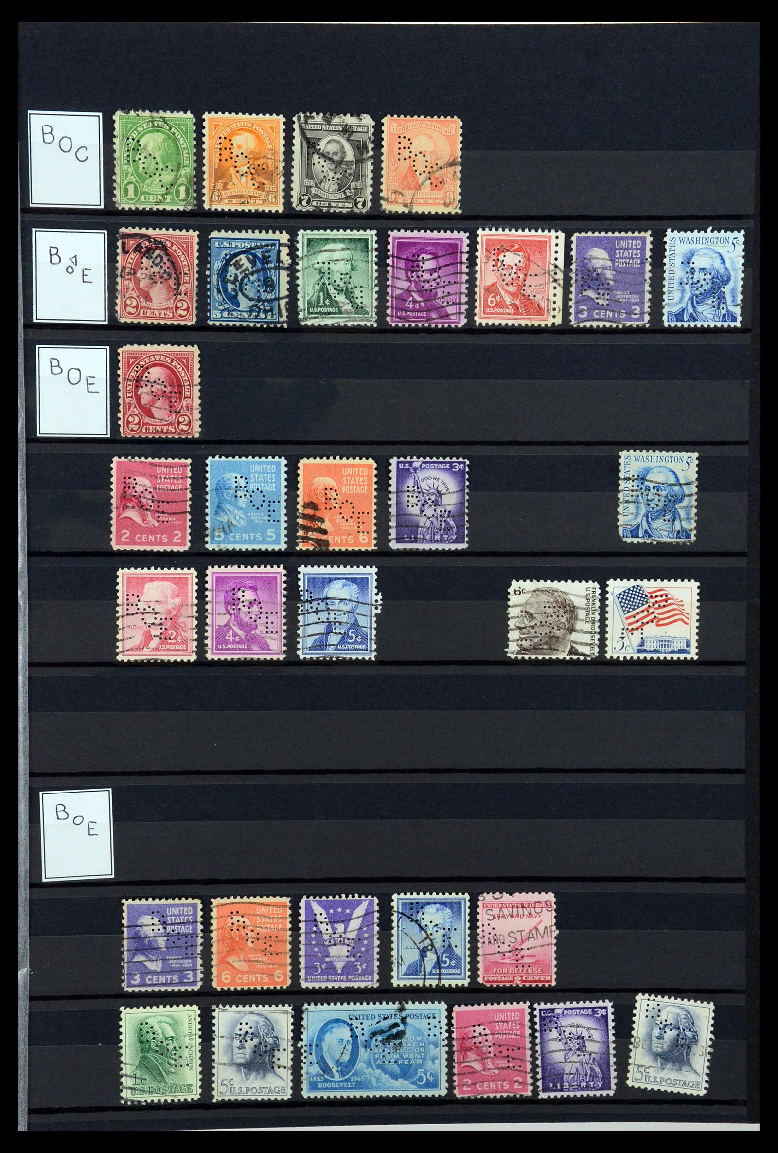 36388 016 - Postzegelverzameling 36388 USA perfins.