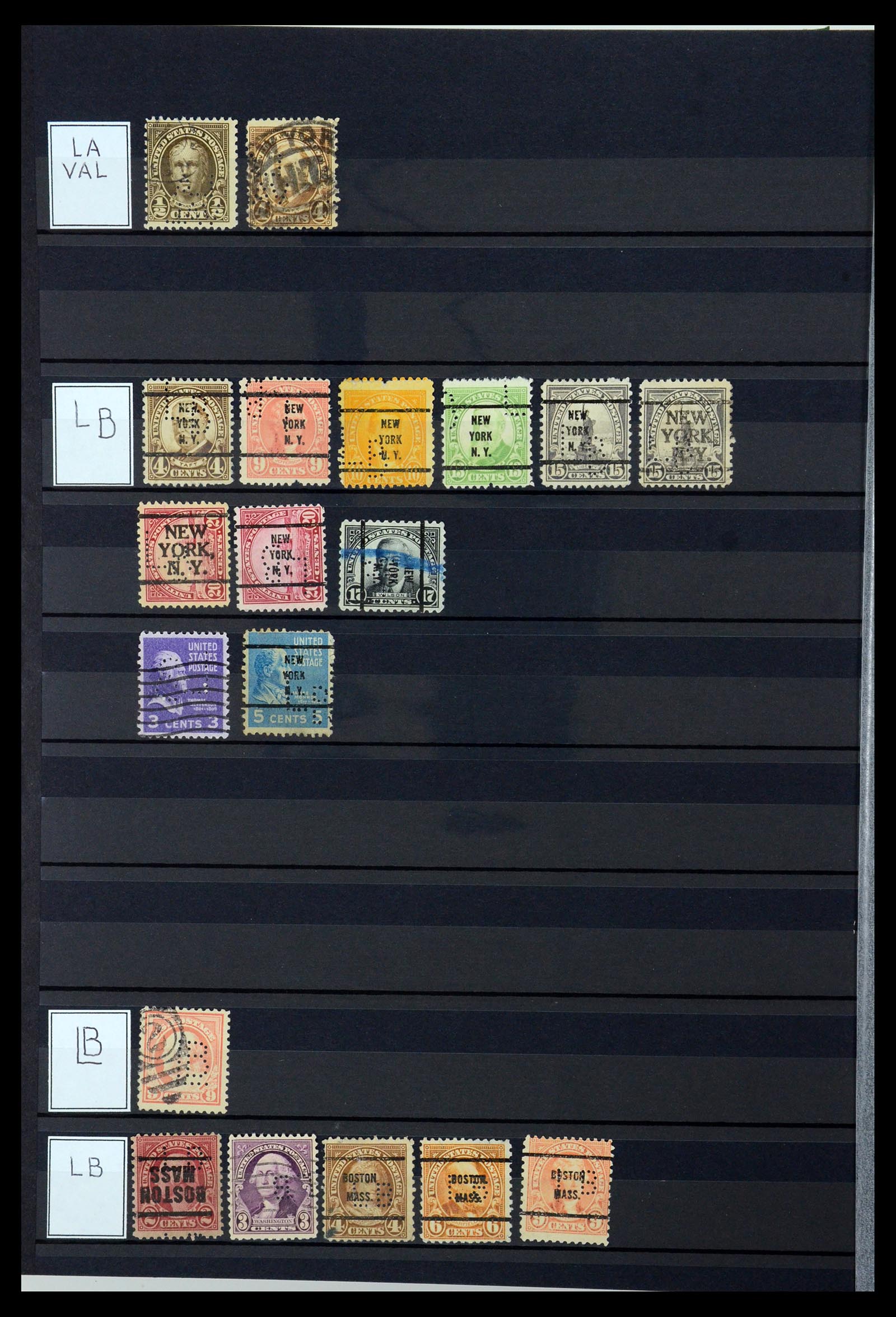 36388 078 - Postzegelverzameling 36388 USA perfins.