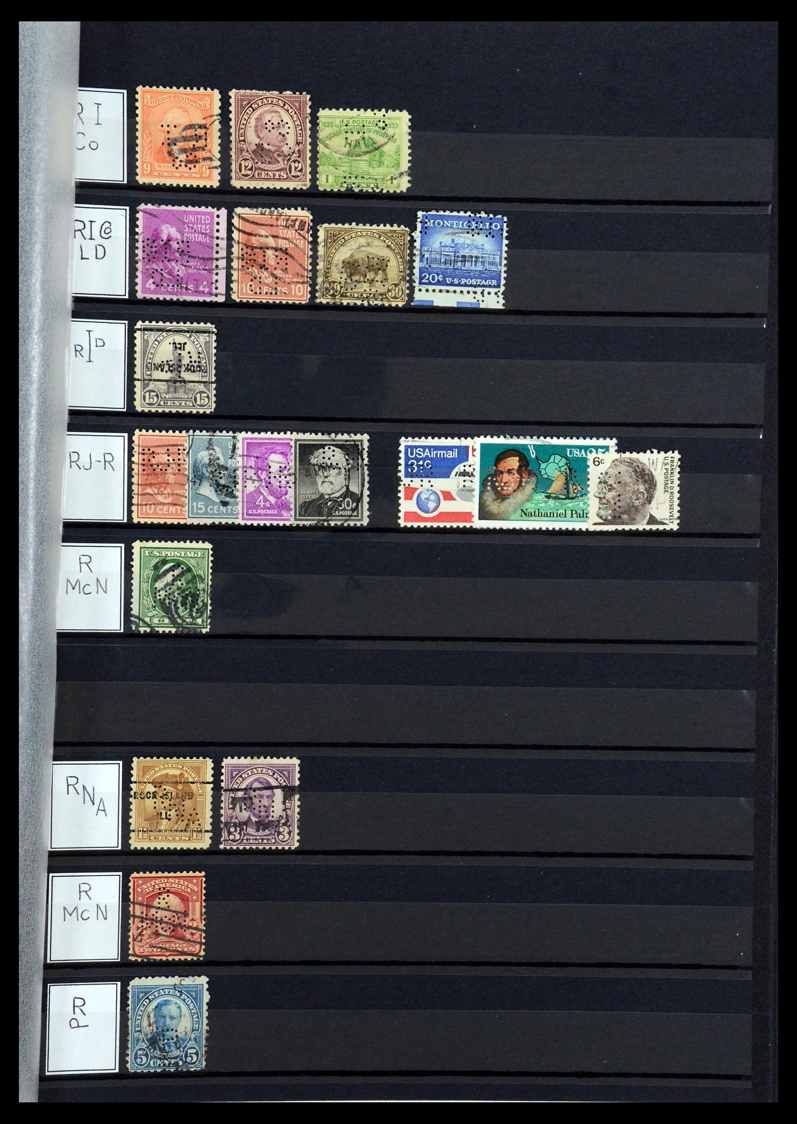 36388 123 - Postzegelverzameling 36388 USA perfins.