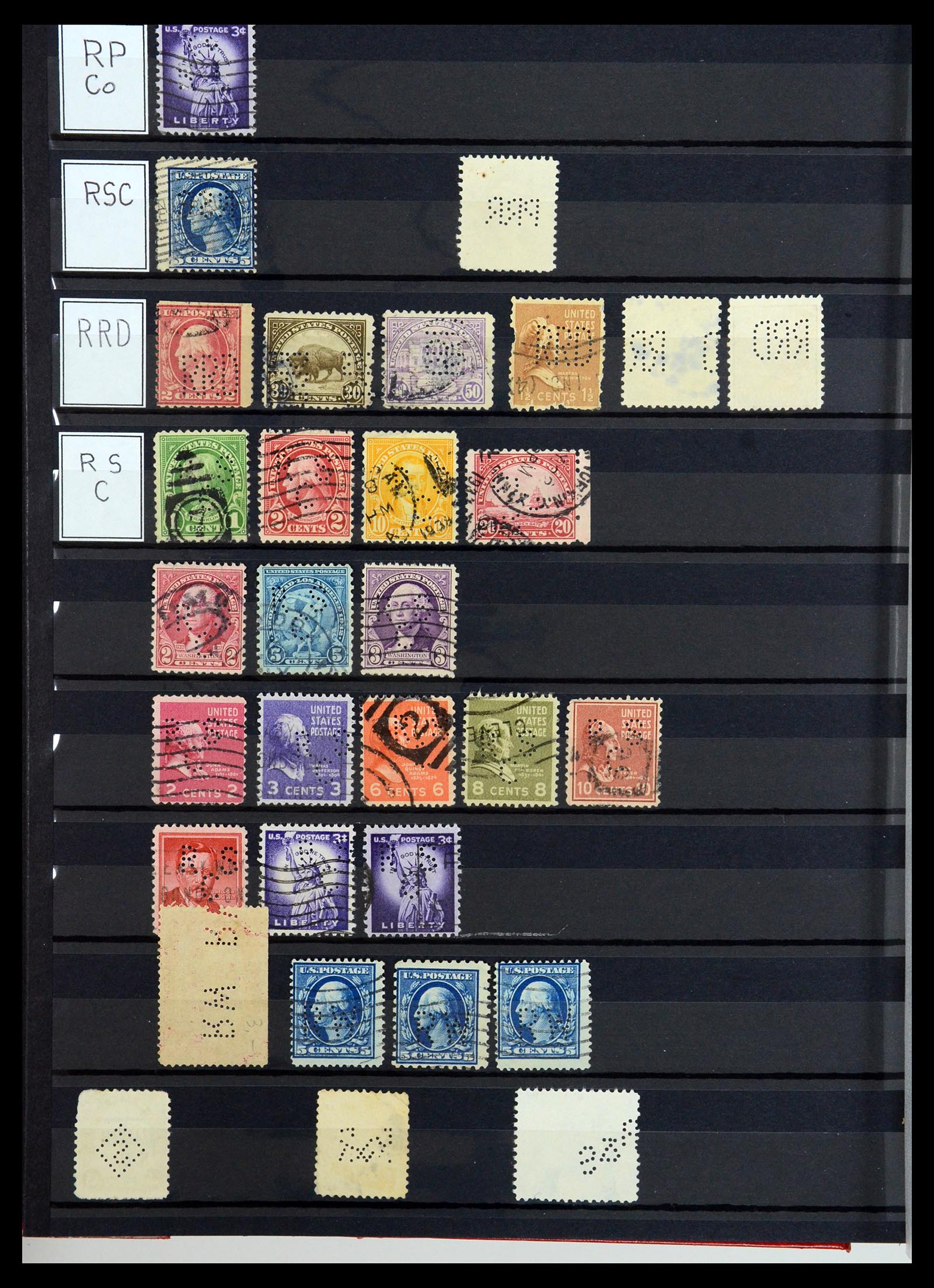36388 124 - Stamp collection 36388 USA perfins.