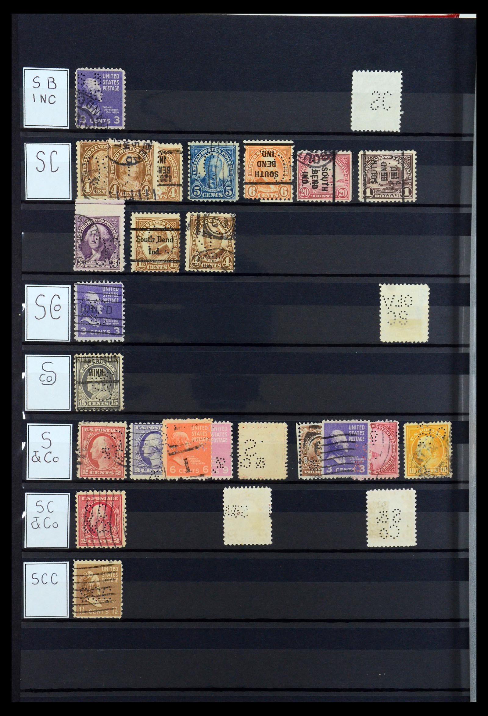 36388 126 - Postzegelverzameling 36388 USA perfins.