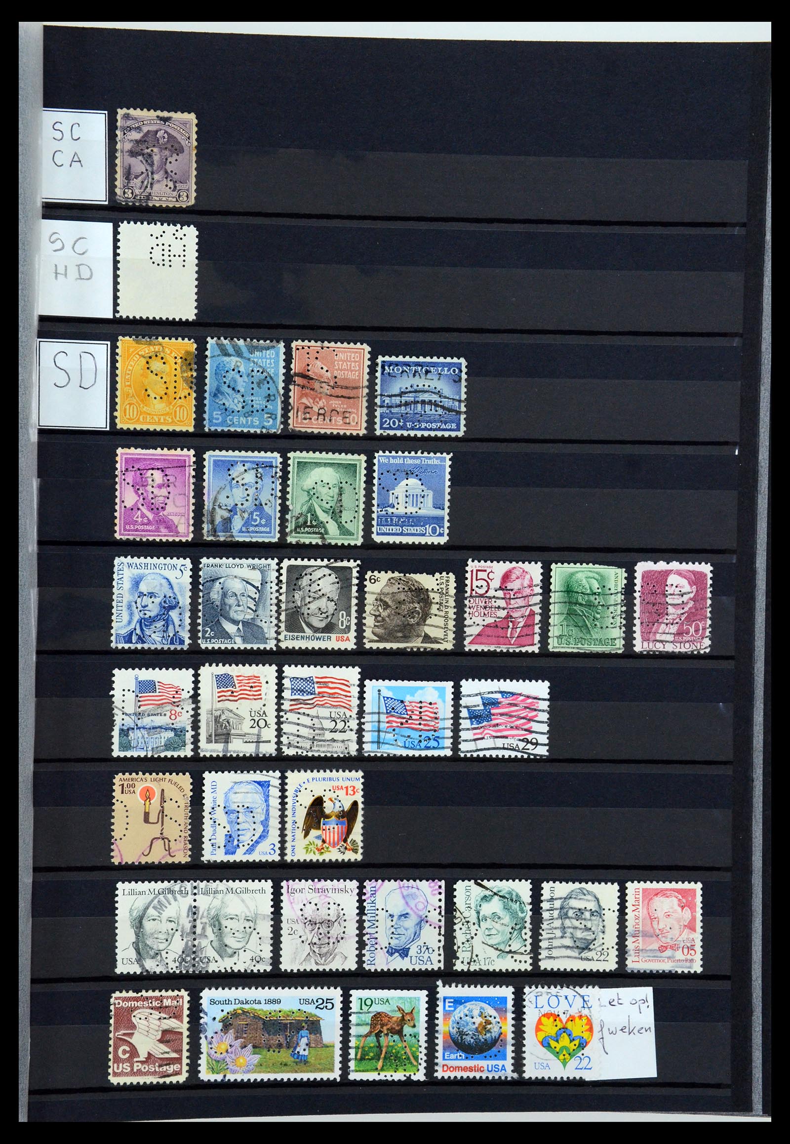 36388 127 - Postzegelverzameling 36388 USA perfins.