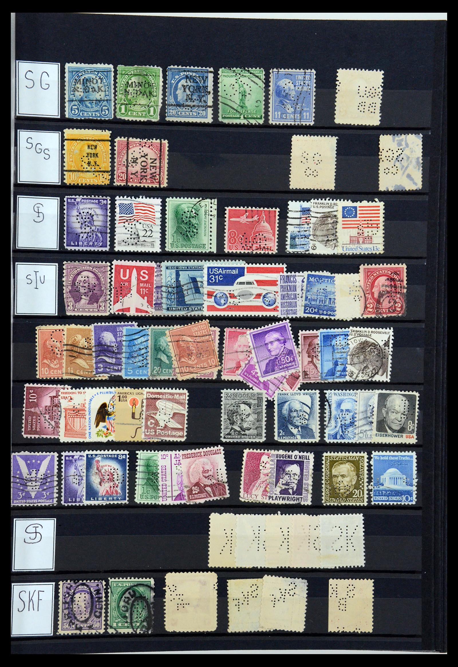 36388 129 - Postzegelverzameling 36388 USA perfins.