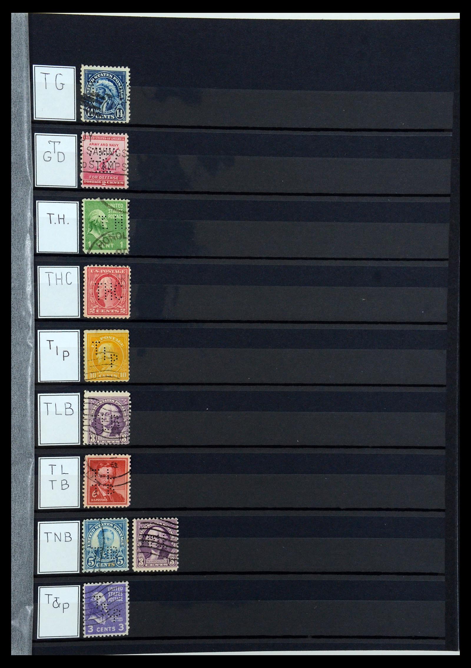 36388 137 - Stamp collection 36388 USA perfins.