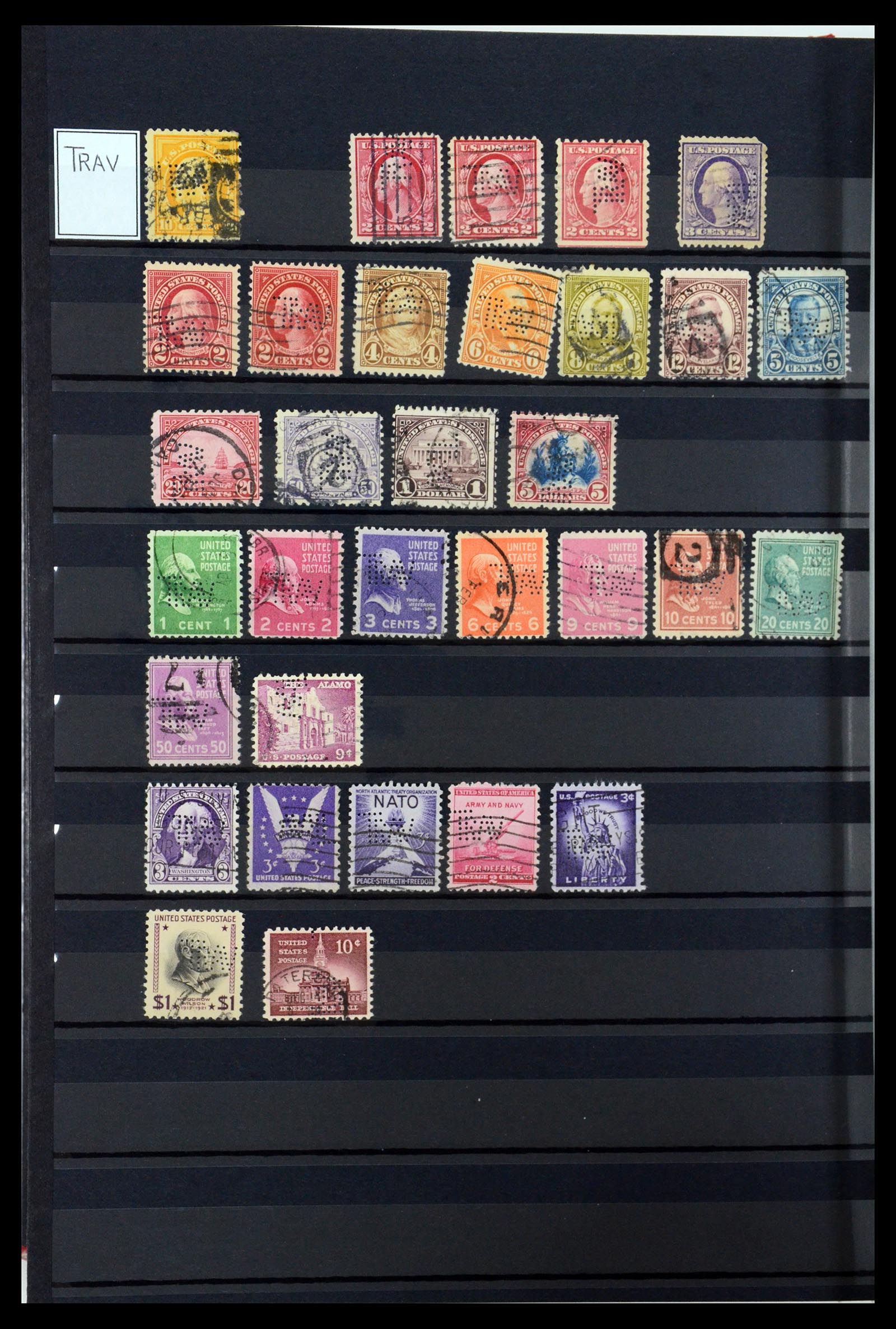 36388 138 - Stamp collection 36388 USA perfins.
