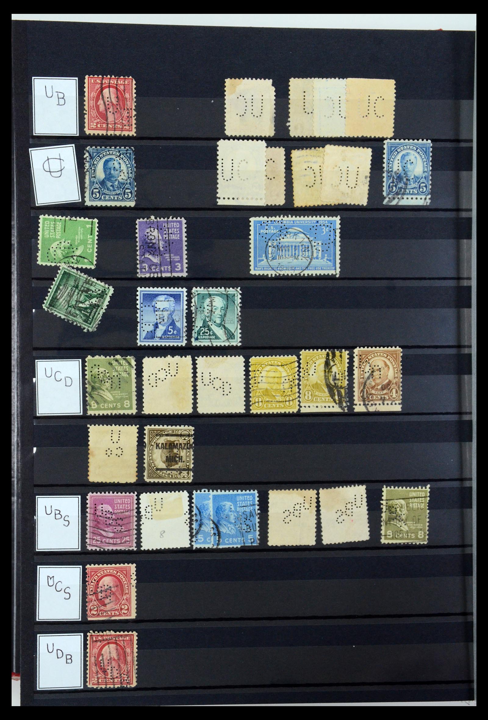 36388 140 - Postzegelverzameling 36388 USA perfins.