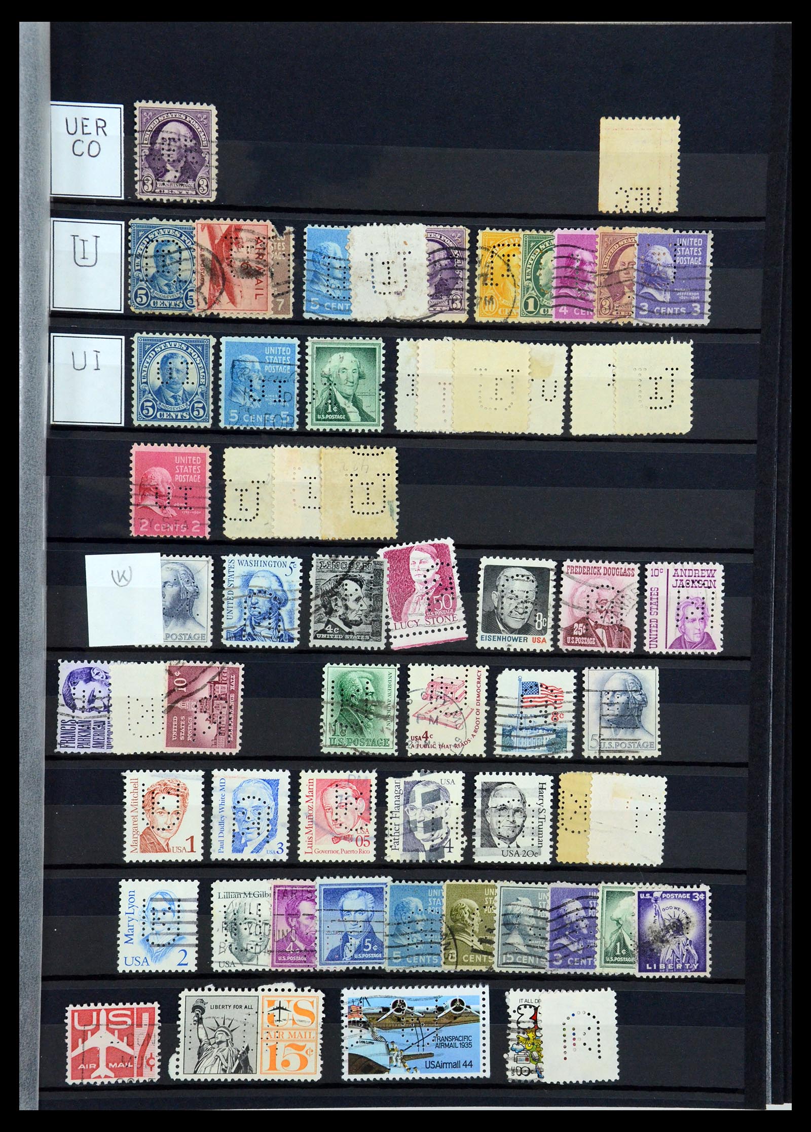 36388 141 - Postzegelverzameling 36388 USA perfins.