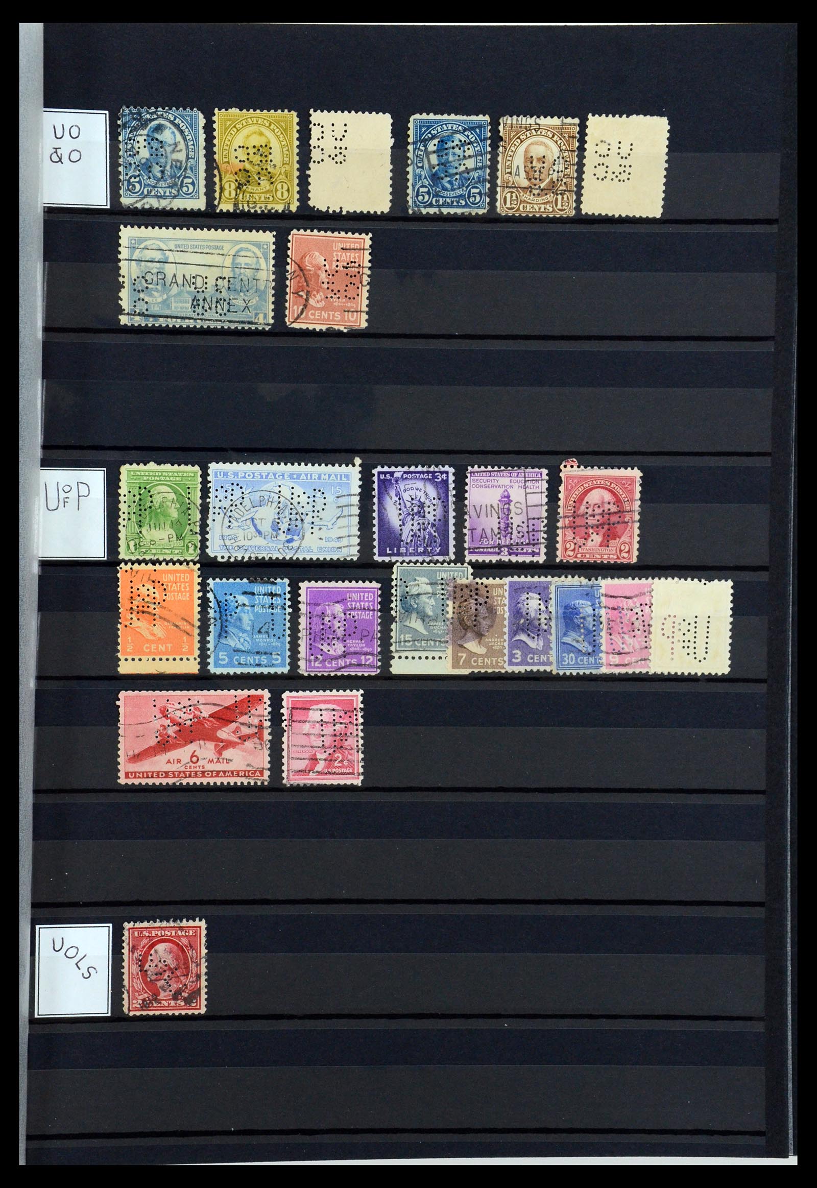 36388 144 - Stamp collection 36388 USA perfins.