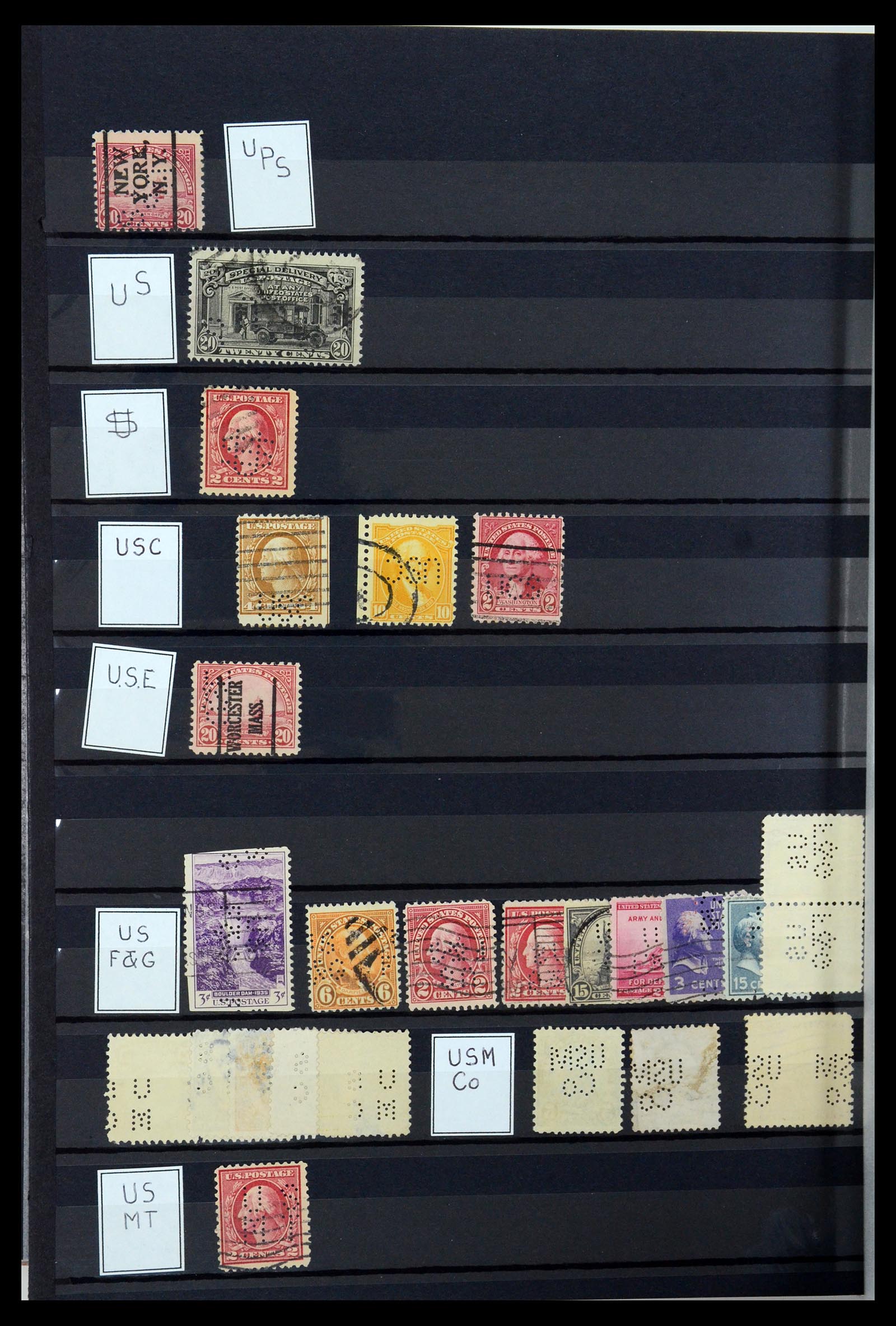 36388 147 - Postzegelverzameling 36388 USA perfins.