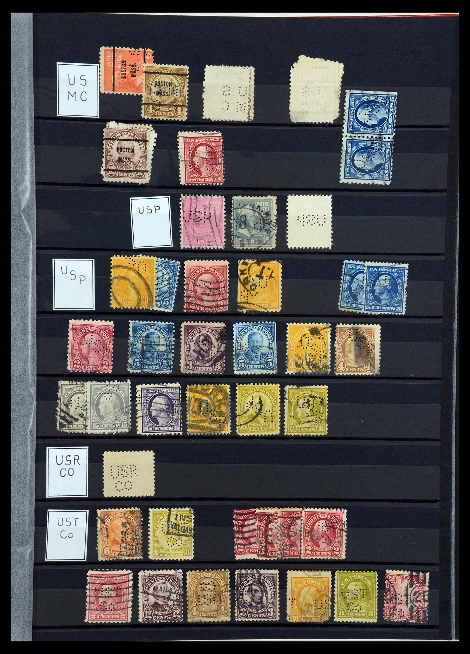 36388 148 - Stamp collection 36388 USA perfins.