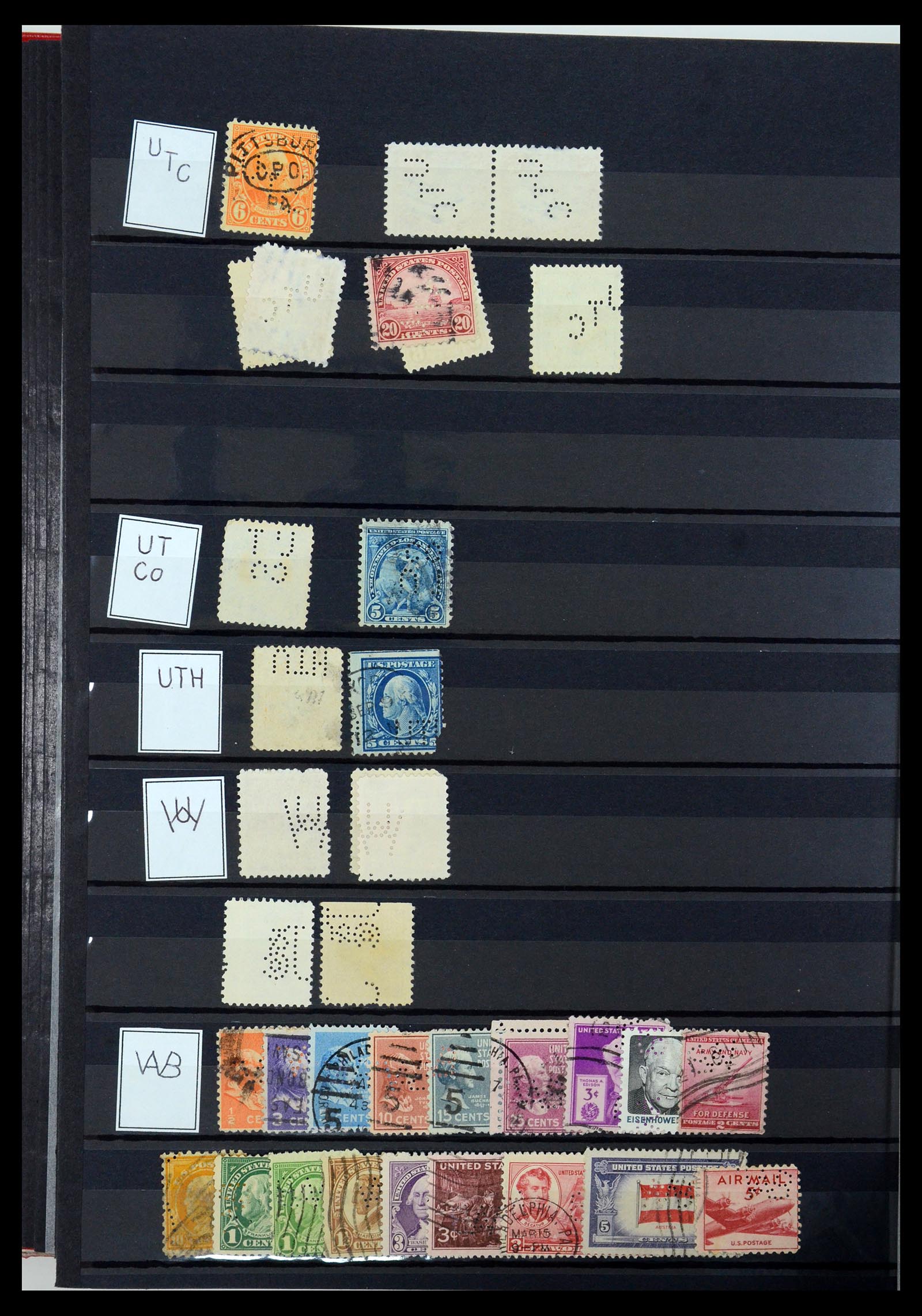 36388 149 - Postzegelverzameling 36388 USA perfins.
