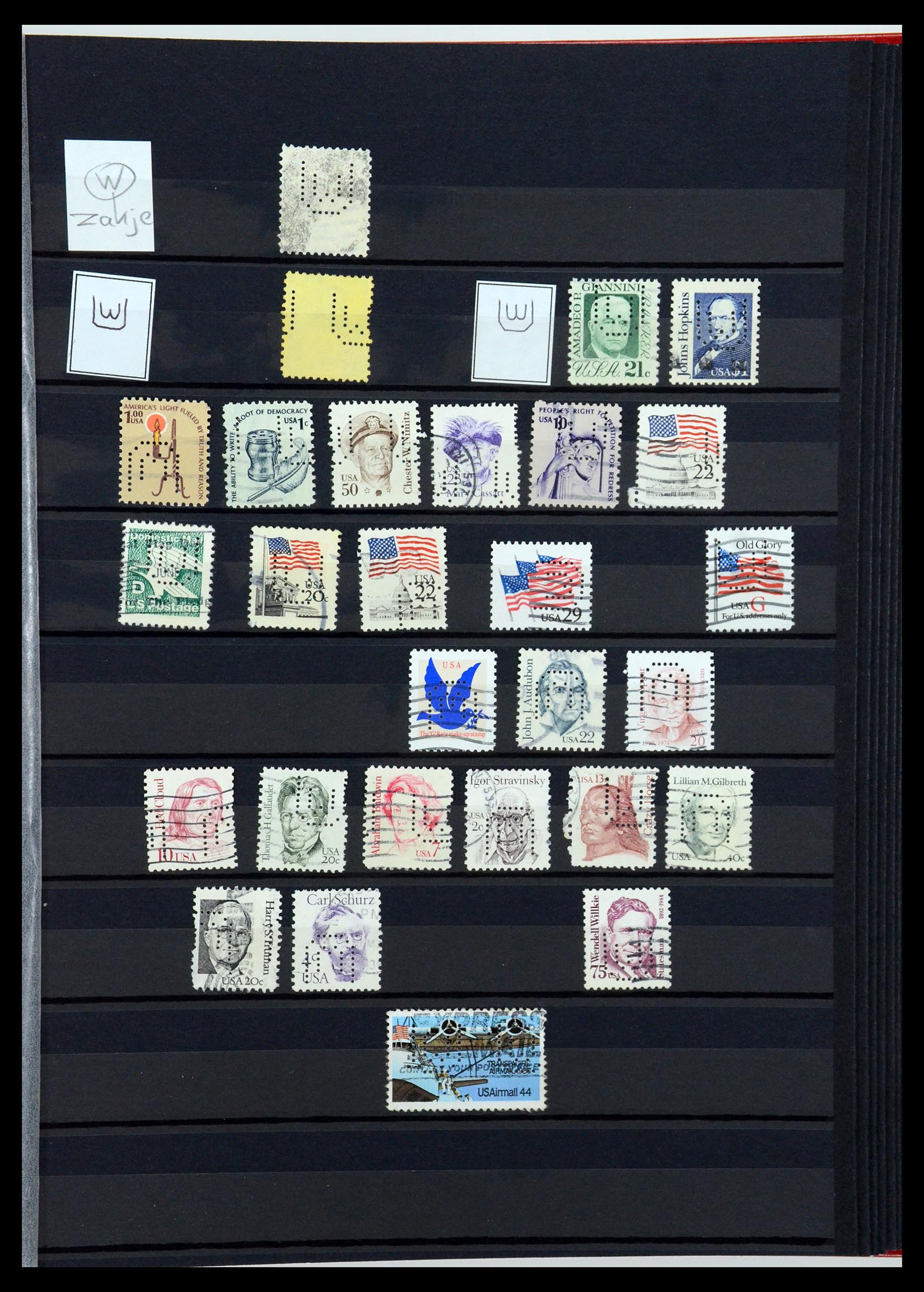 36388 152 - Postzegelverzameling 36388 USA perfins.