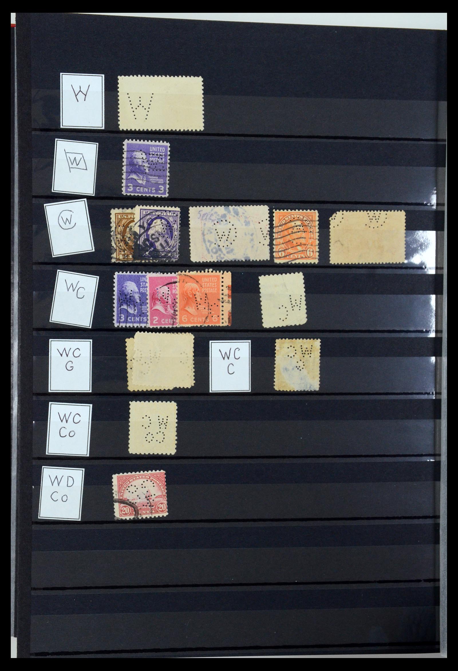 36388 153 - Postzegelverzameling 36388 USA perfins.