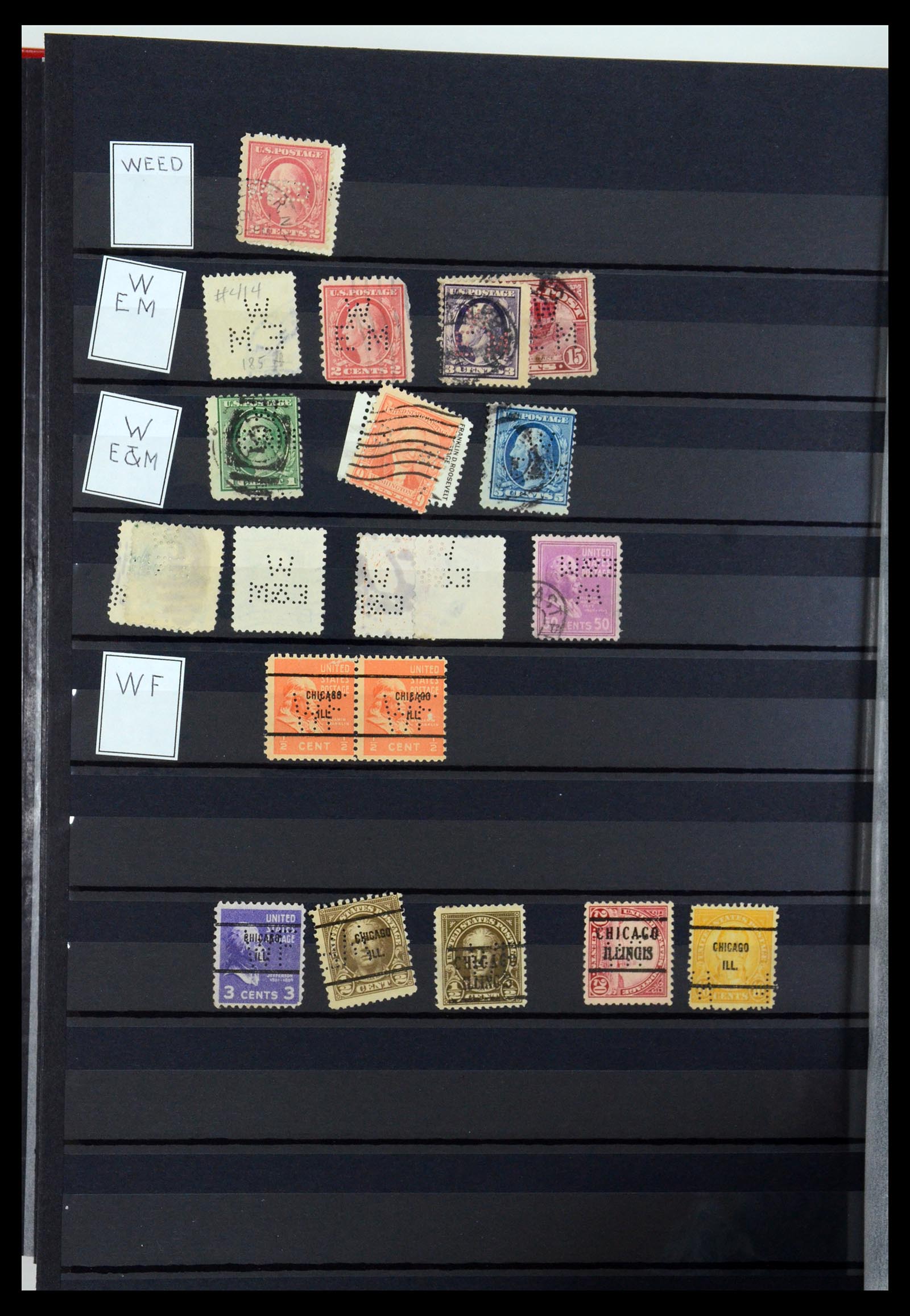 36388 155 - Postzegelverzameling 36388 USA perfins.