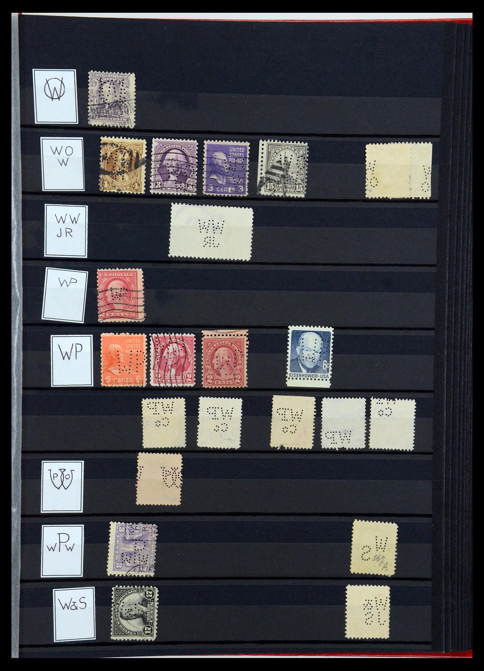 36388 159 - Postzegelverzameling 36388 USA perfins.
