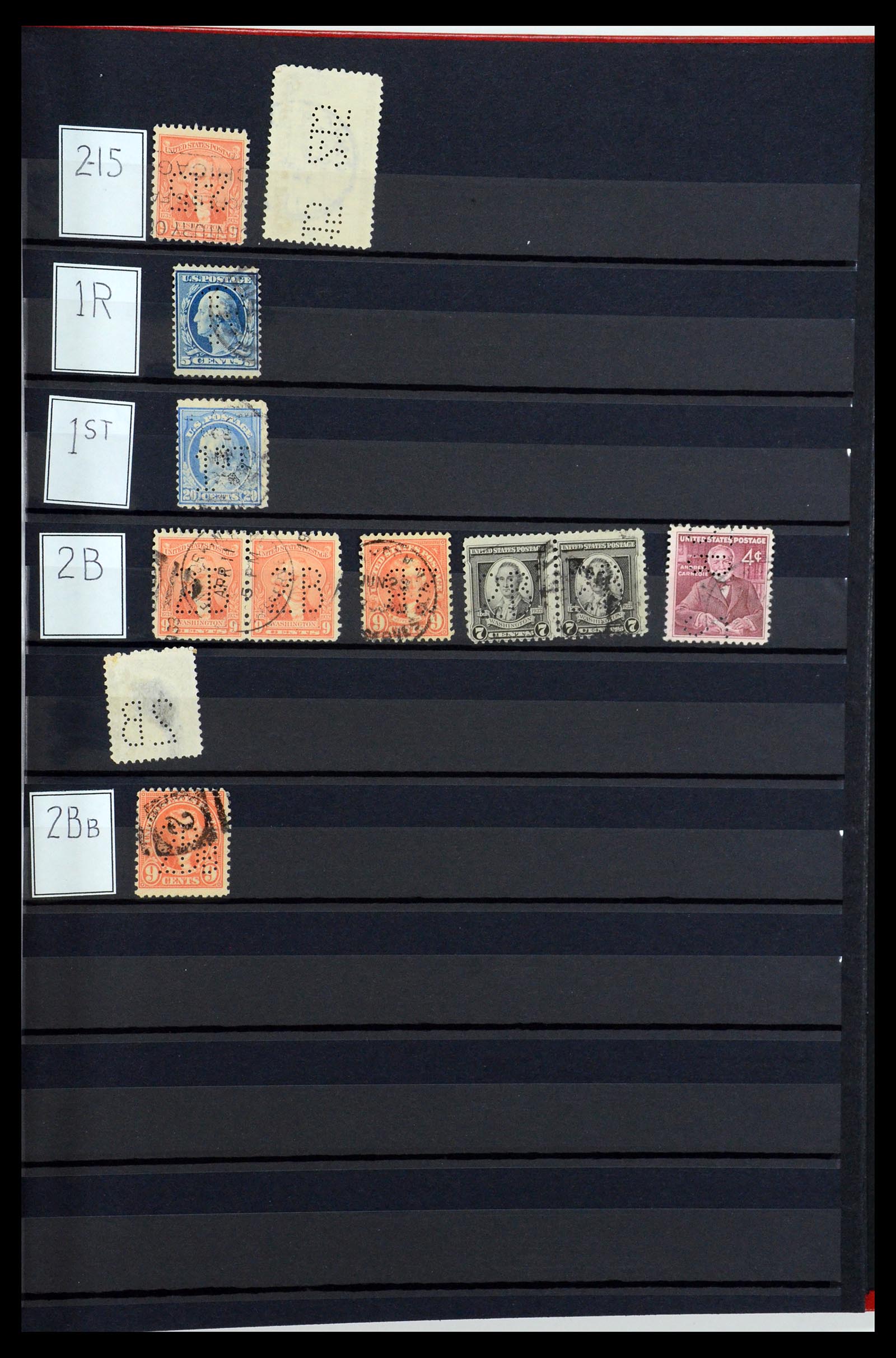 36388 167 - Postzegelverzameling 36388 USA perfins.