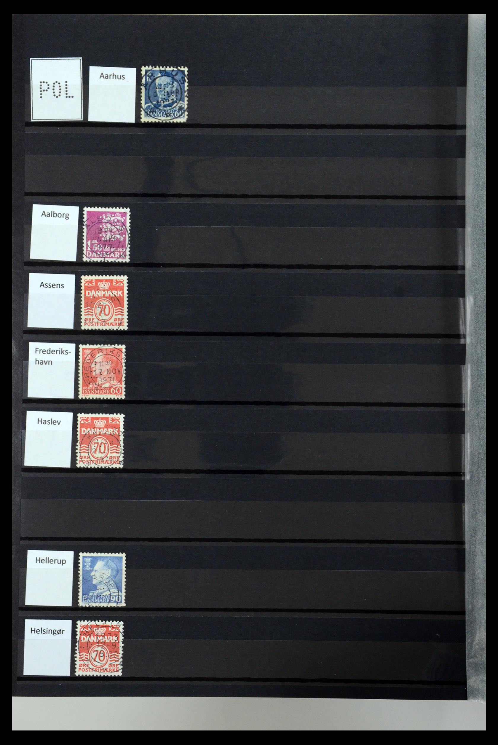 36396 101 - Stamp collection 36396 Denmark perfins.
