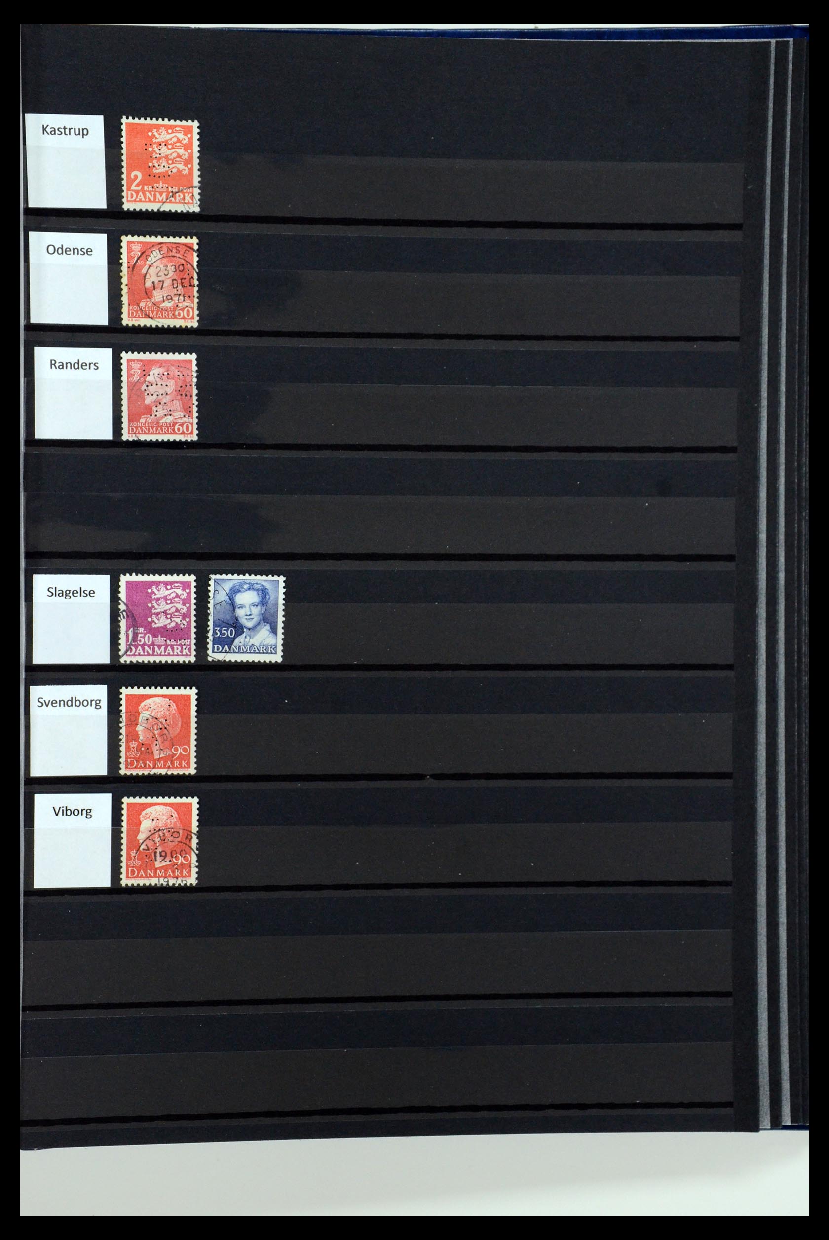 36396 102 - Stamp collection 36396 Denmark perfins.