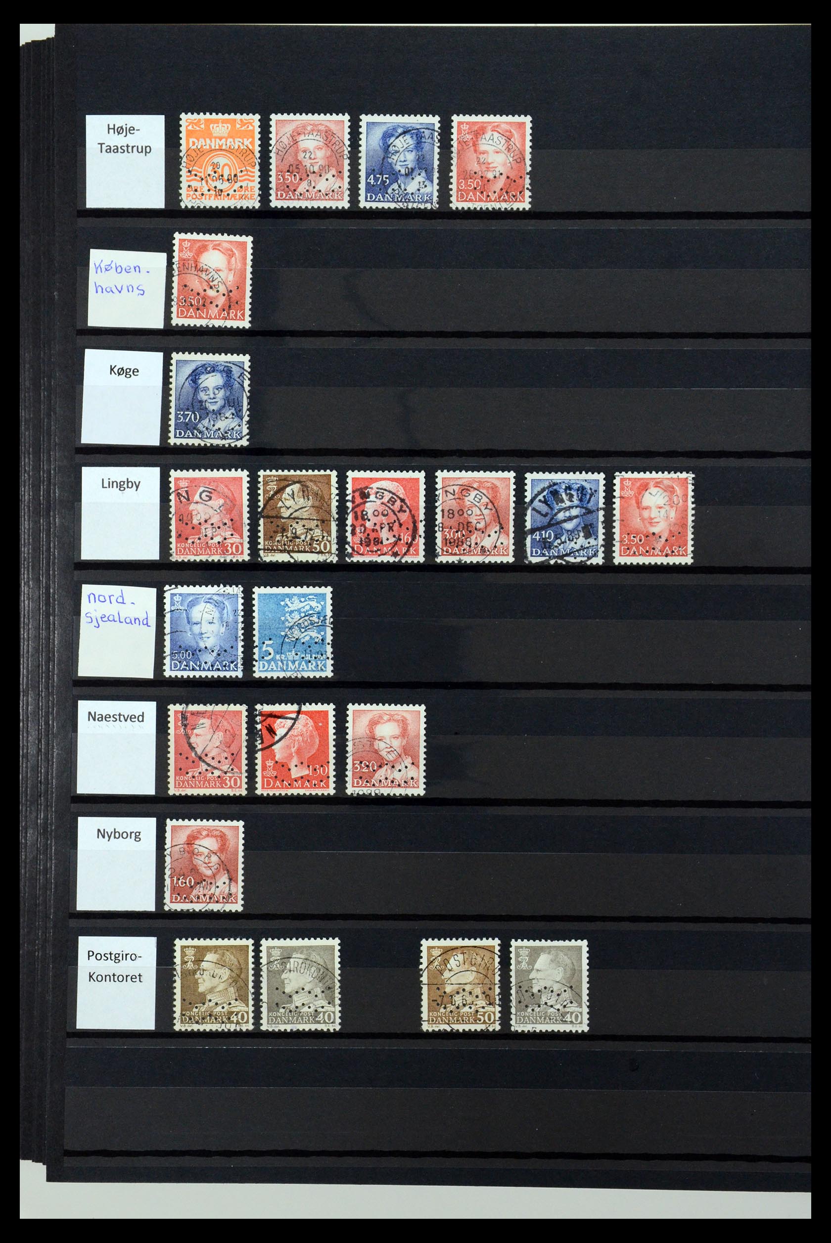 36396 115 - Stamp collection 36396 Denmark perfins.