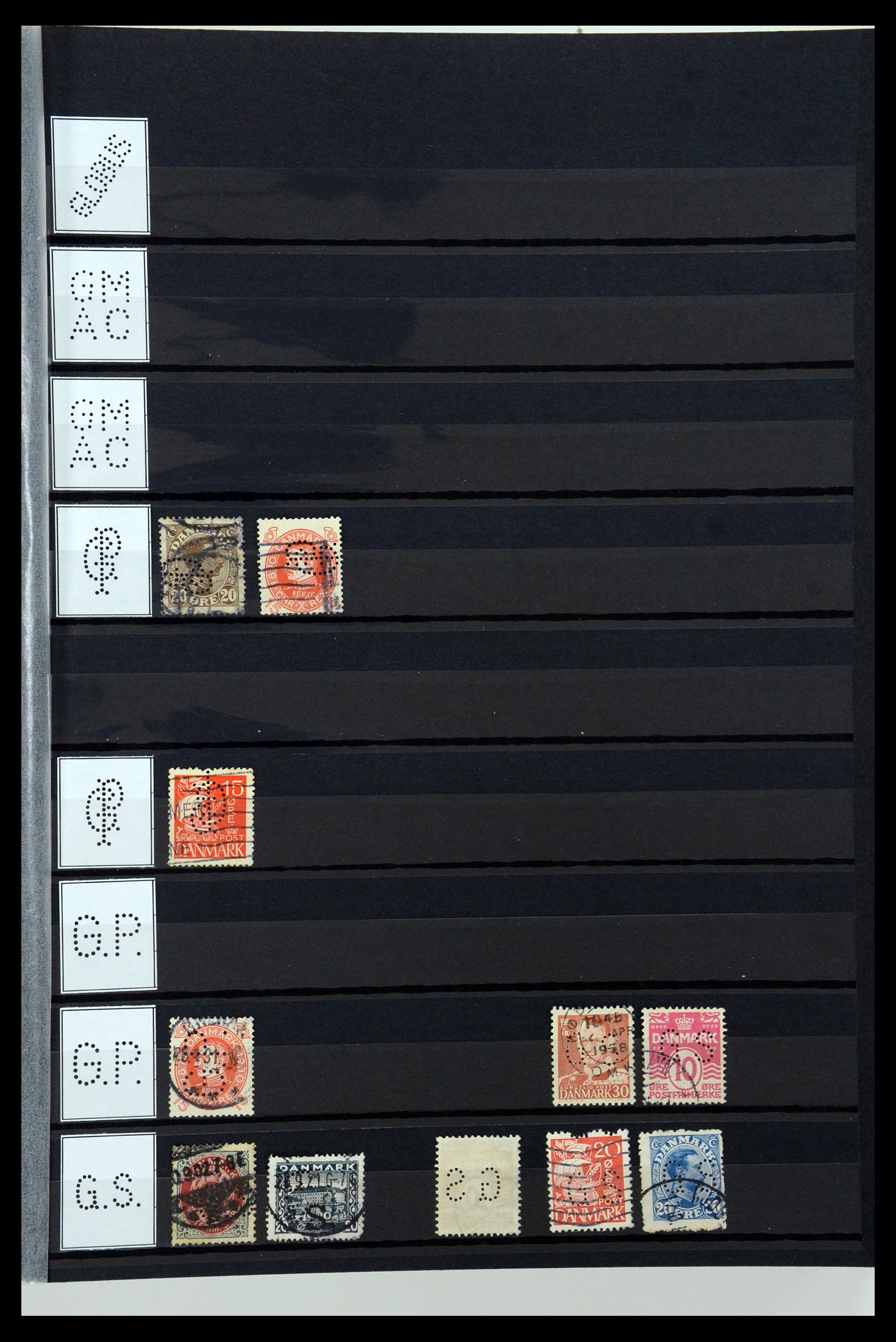 36396 120 - Stamp collection 36396 Denmark perfins.