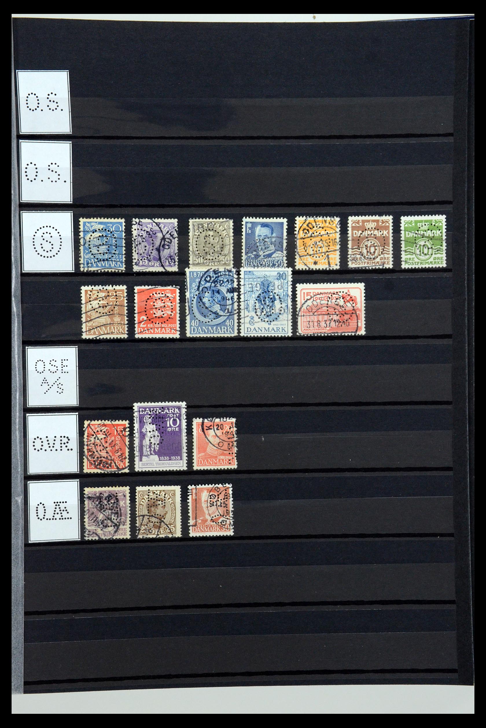 36396 188 - Postzegelverzameling 36396 Denemarken perfins.